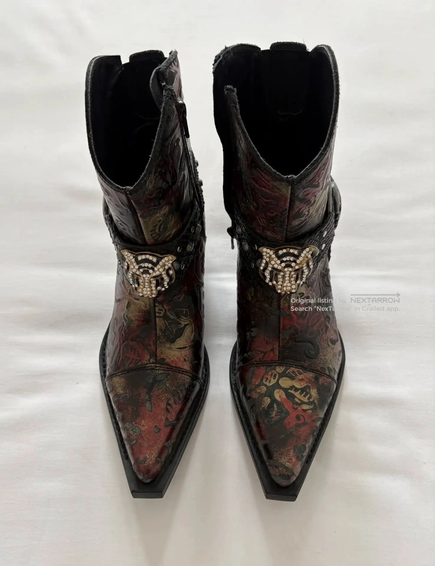 New Rock Metal Studded Pointed Toe Punk Boot 38 in Brown, Women's — image 6 of 6