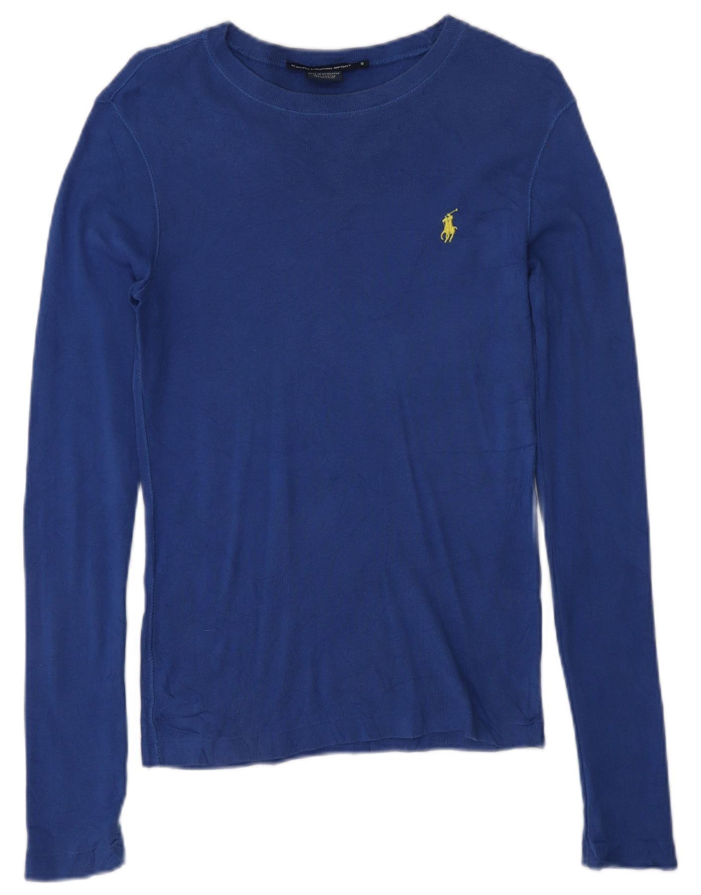 Ralph Lauren Womens Boat Neck Jumper Sweater UK 10 Small Blue Cotton Size XXS / US 00 / IT 34 - 1 Thumbnail