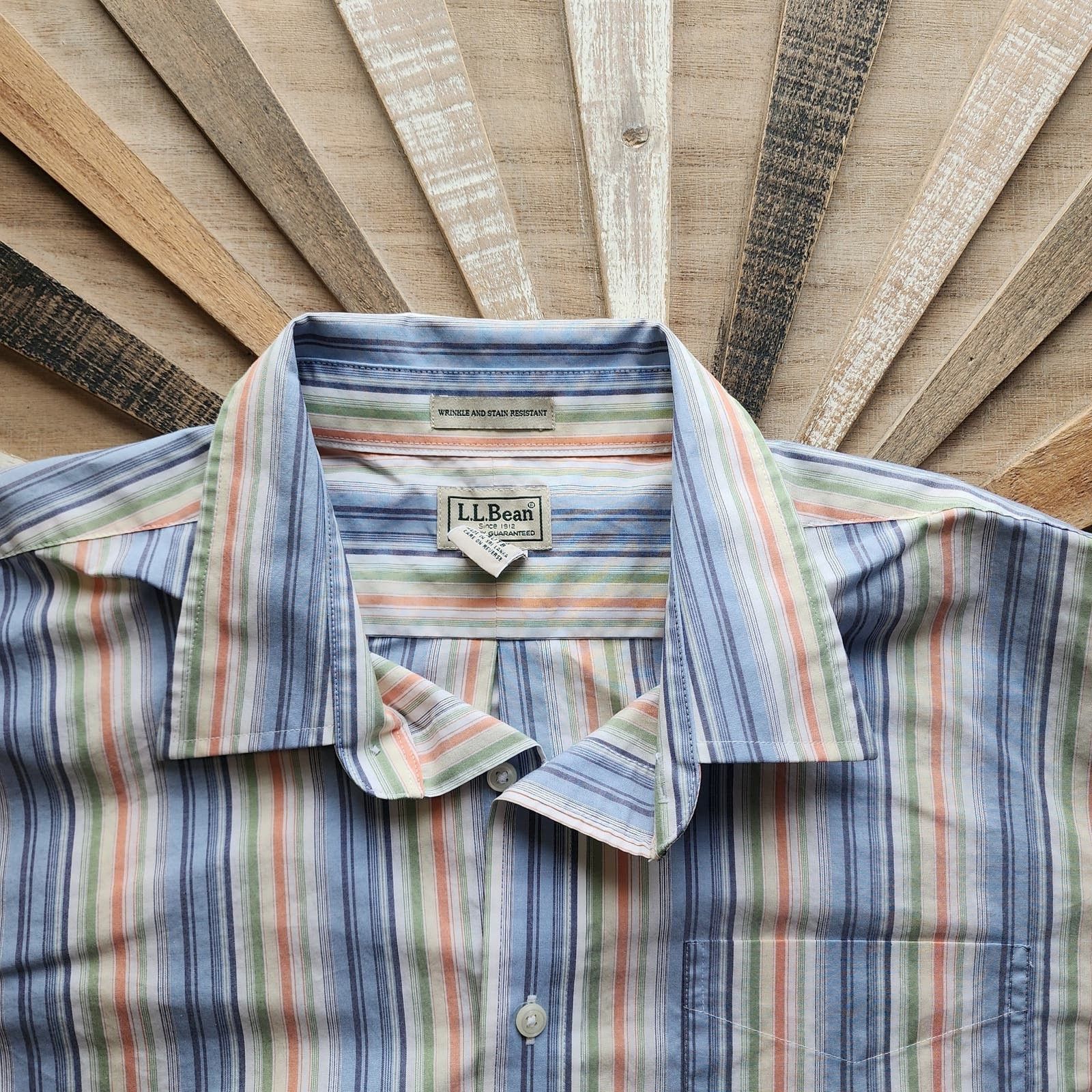 L.L. Bean LL Bean Men's XL Regular Multicolor Striped Button-Up Shirt Size US XL / EU 56 / 4 - 1 Thumbnail