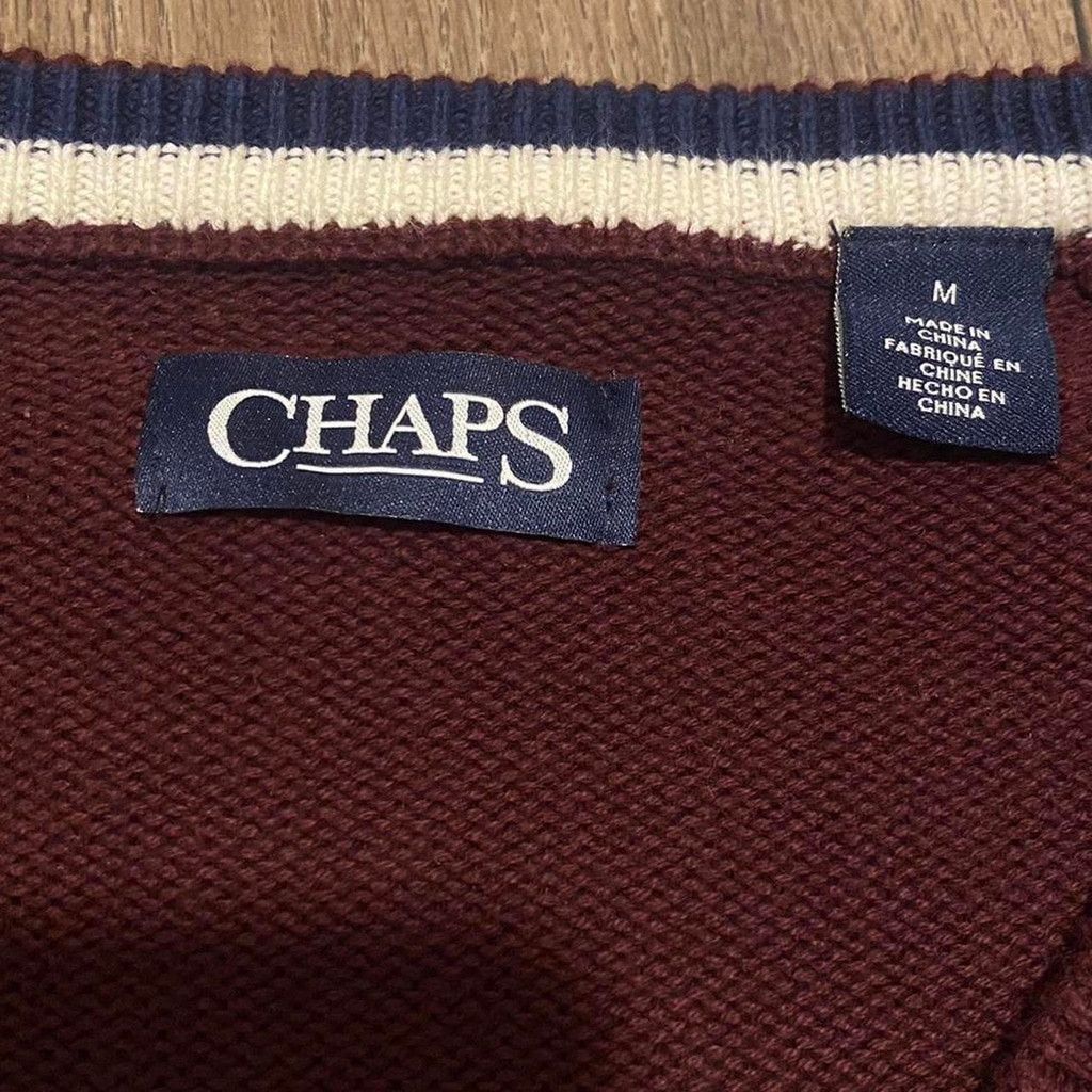 Chaps Chaps burgundy v-neck knit sweater size M Size US M / EU 48-50 / 2 - 3 Thumbnail