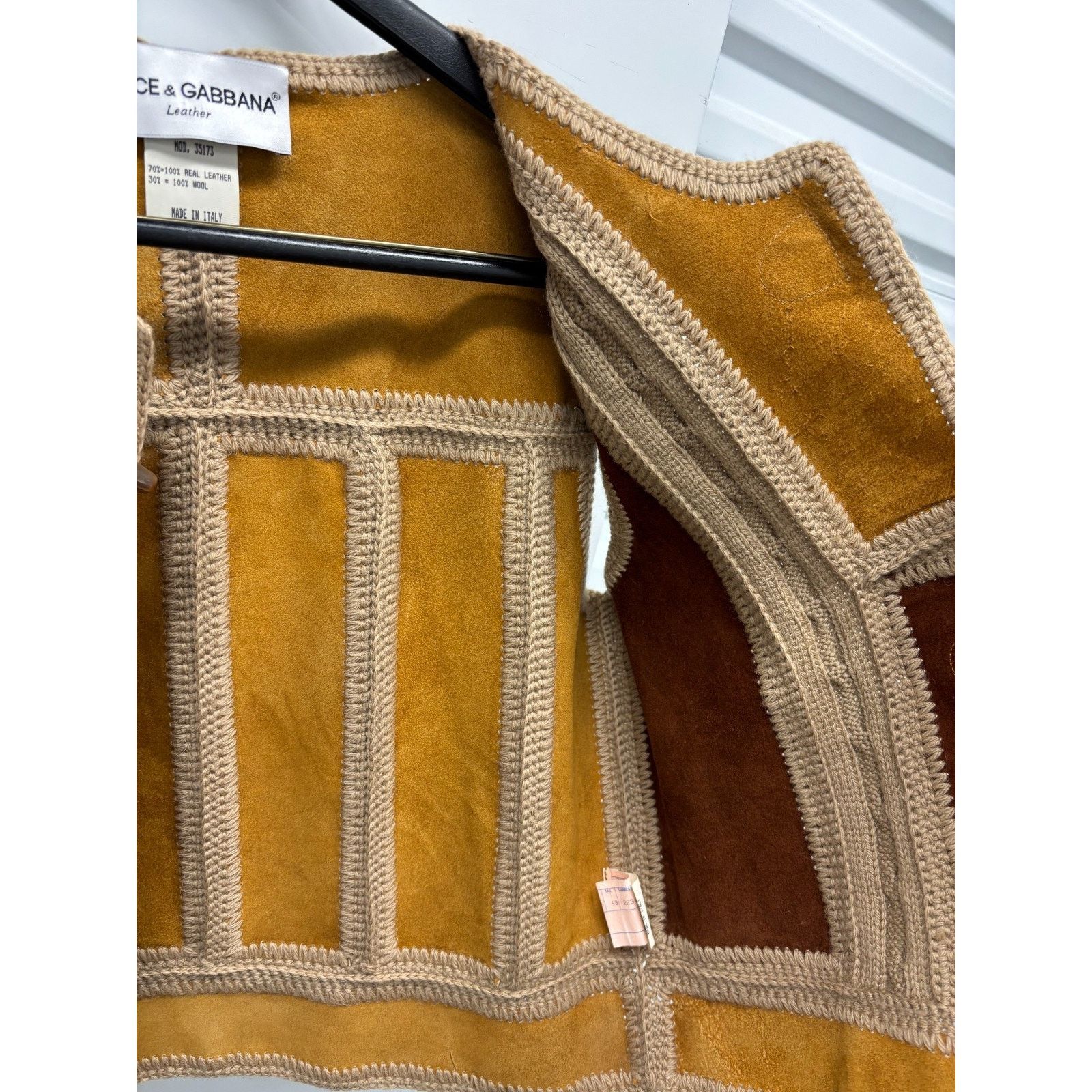 Dolce & Gabbana Dolce & Gabbana Leather Wool Vest Toggle Closure Size 48 Size S / US 4 / IT 40 - 7 Thumbnail