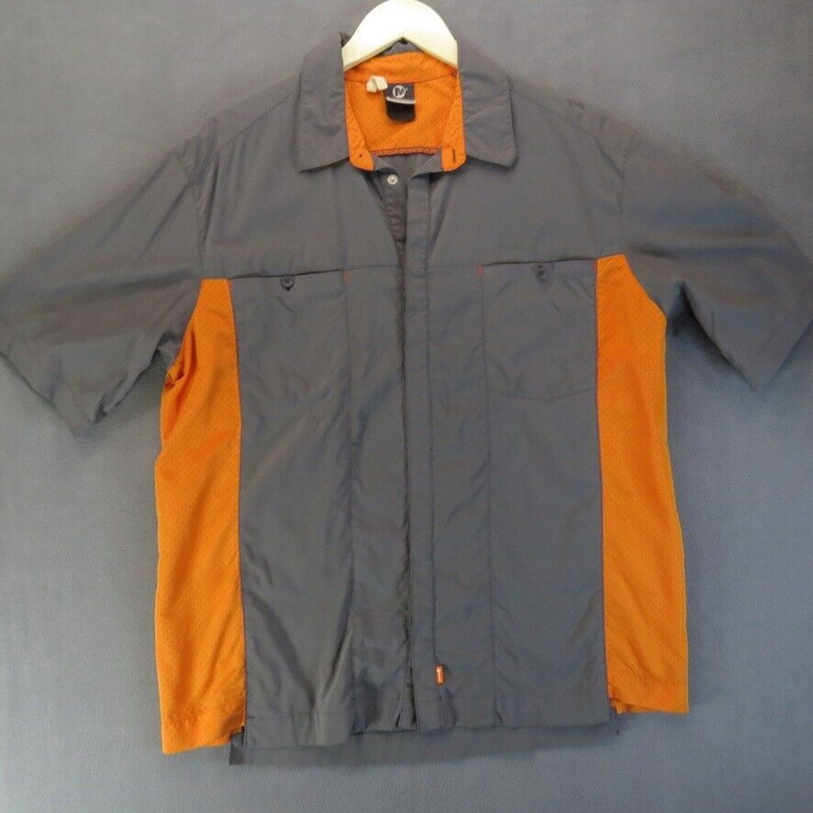 Merrell Merrell Mens Shirt Sz Large Short Sleeve Button Up Orange Gr Size US L / EU 52-54 / 3 - 2 Thumbnail