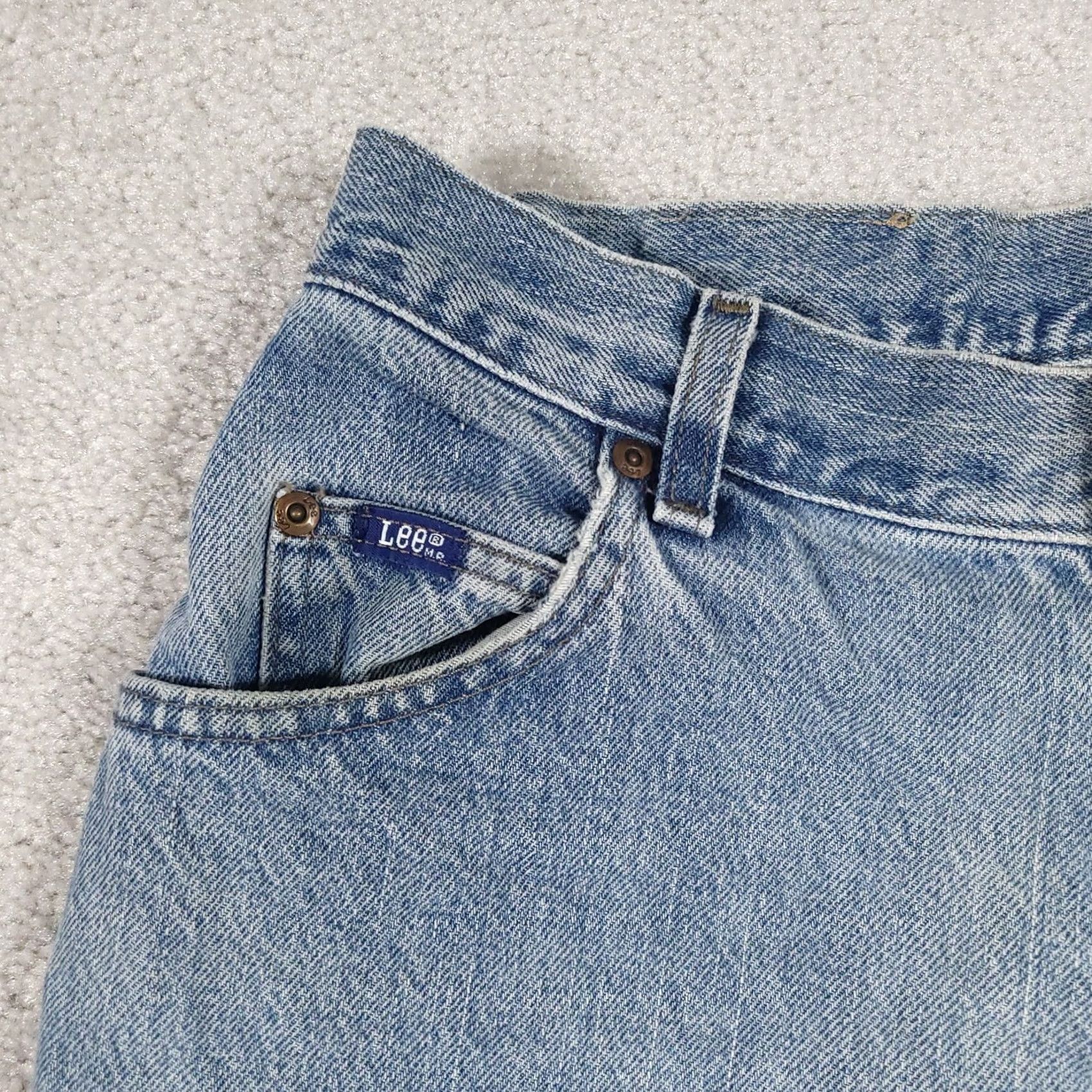 Lee VINTAGE Lee Women's Jeans 14P Petite Blue 27.5" Inseam Tapered High Rise Denim 5-Pocket Size 36" / US 14 / IT 50 - 5 Thumbnail