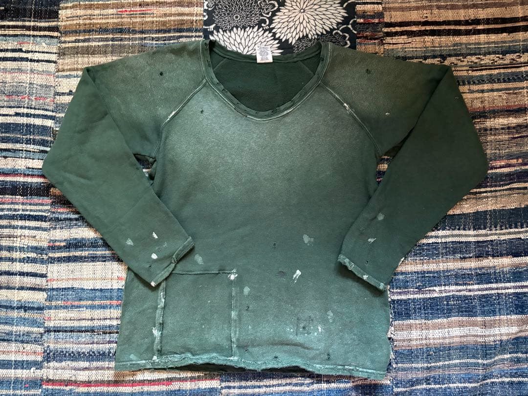 Kapital KAPITAL Dark Green Distressed Sweatshirt 3 Size US L / EU 52-54 / 3 - 1 Thumbnail