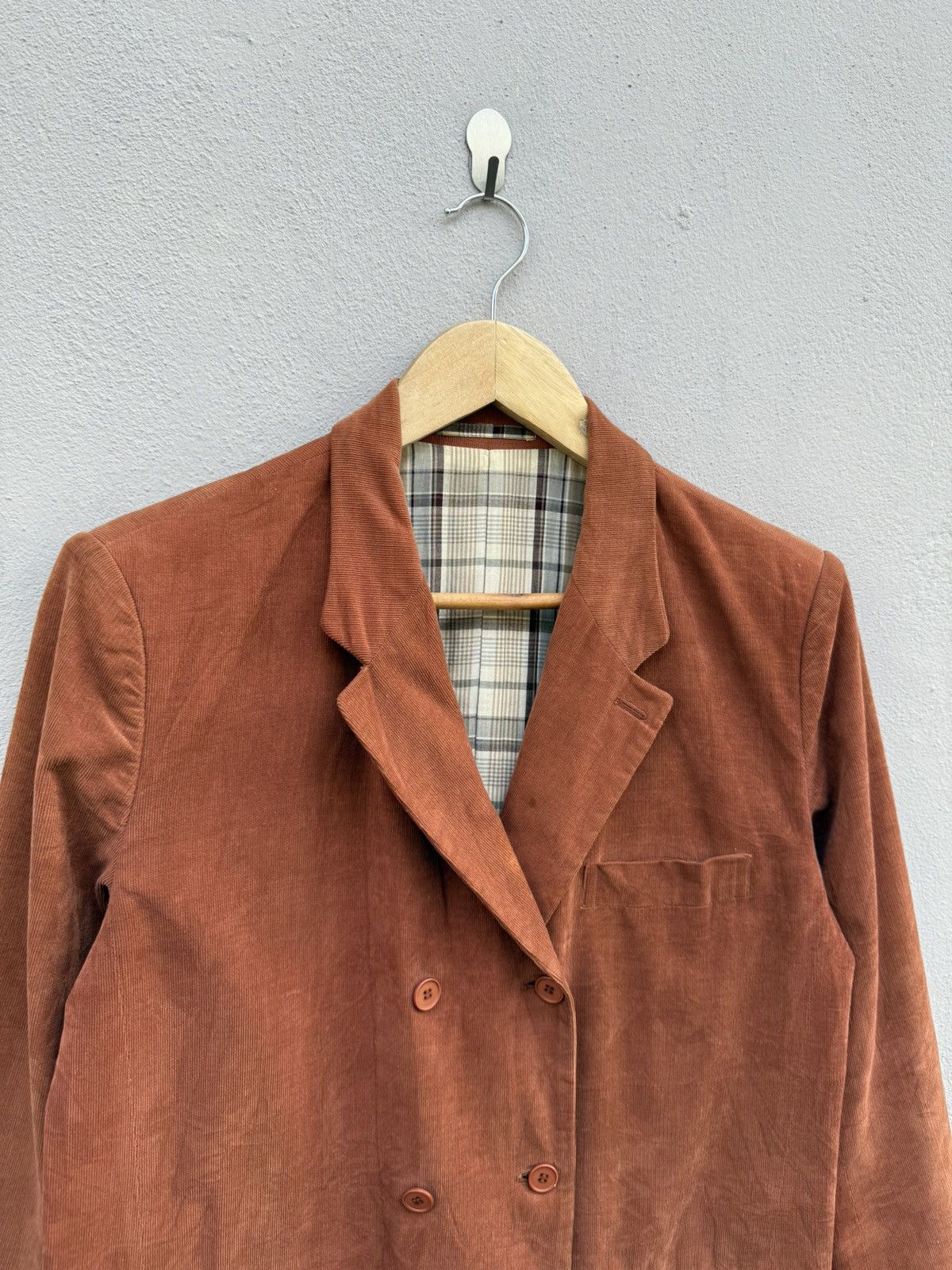 Yohji Yamamoto 💥ARCHIVED💥RARE Y’s Double Breasted Checkered Corduroy Blazer Size 38R - 5 Thumbnail