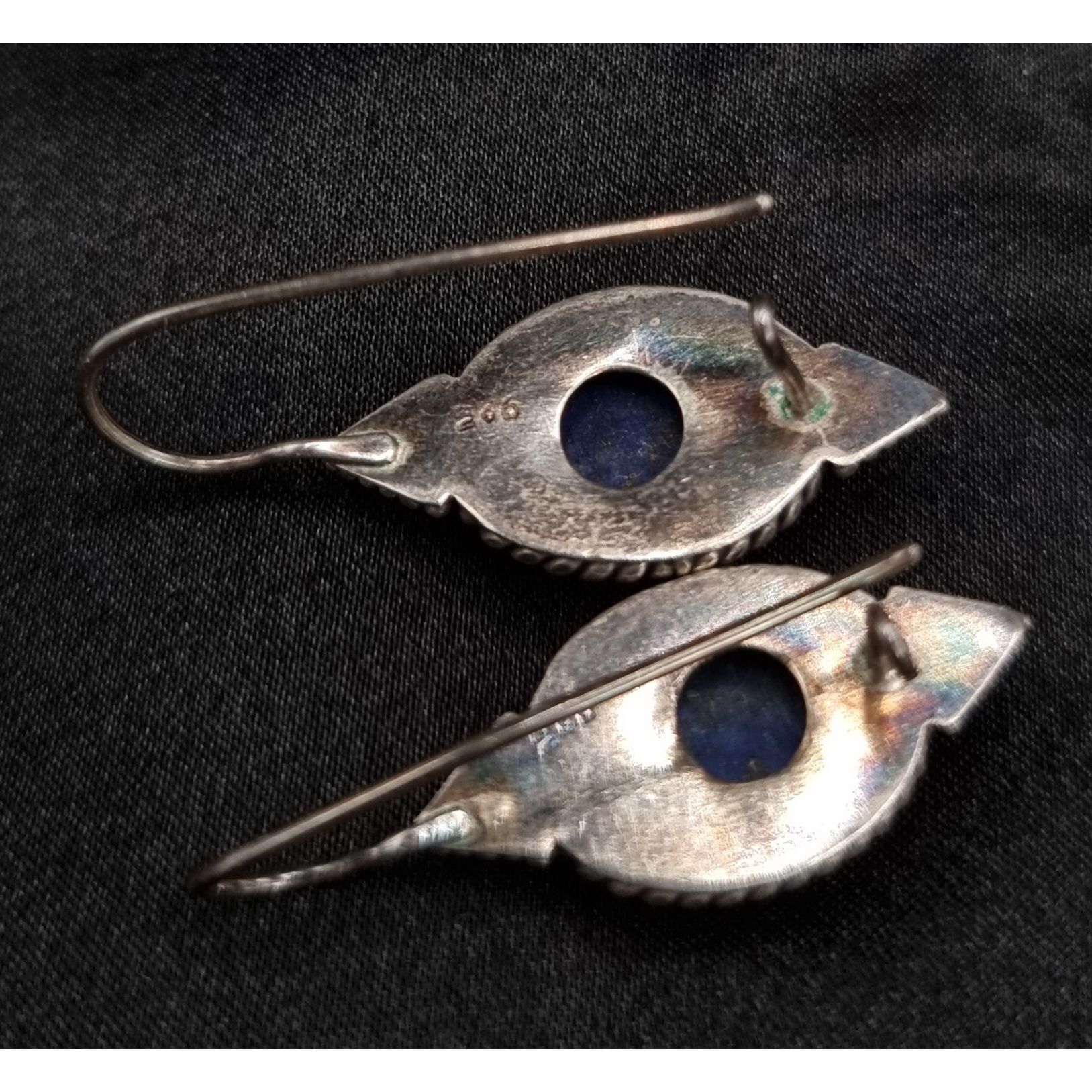 Vintage Early 2000s Lapis Lazuli 925 Sterling Silver Dangle Earrings Size ONE SIZE - 5 Thumbnail