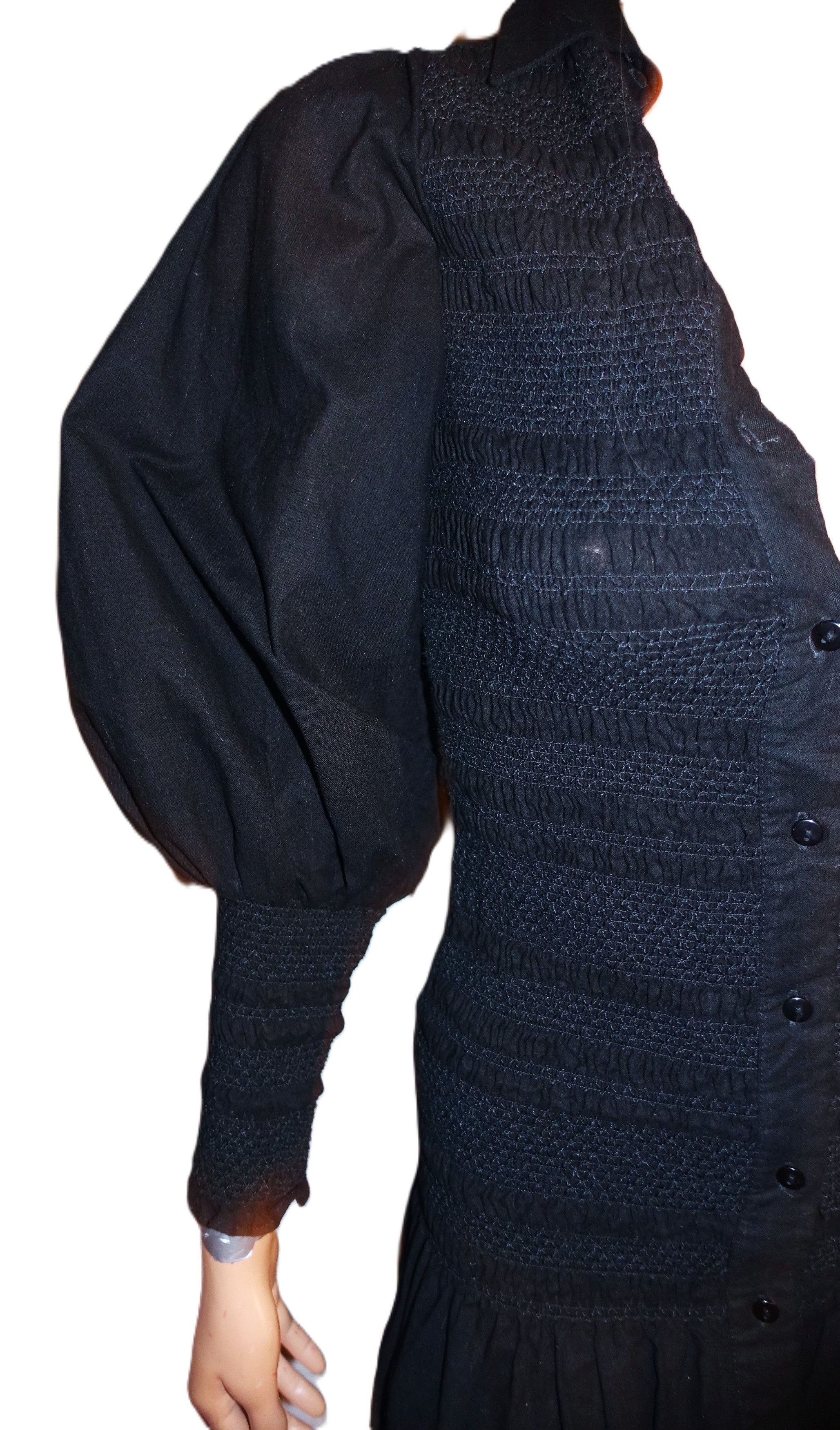 Asos Asos Design Black Puff Sleeve Shirt Dress 2 Size XS / US 0-2 / IT 36-38 - 7 Thumbnail