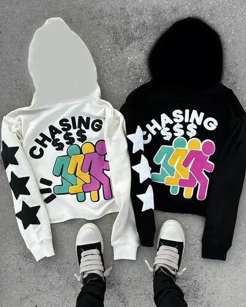 VIBE Y2K Chasing Money $$$ Streetwear Color Hoodie Size US XL / EU 56 / 4 - 2 Thumbnail