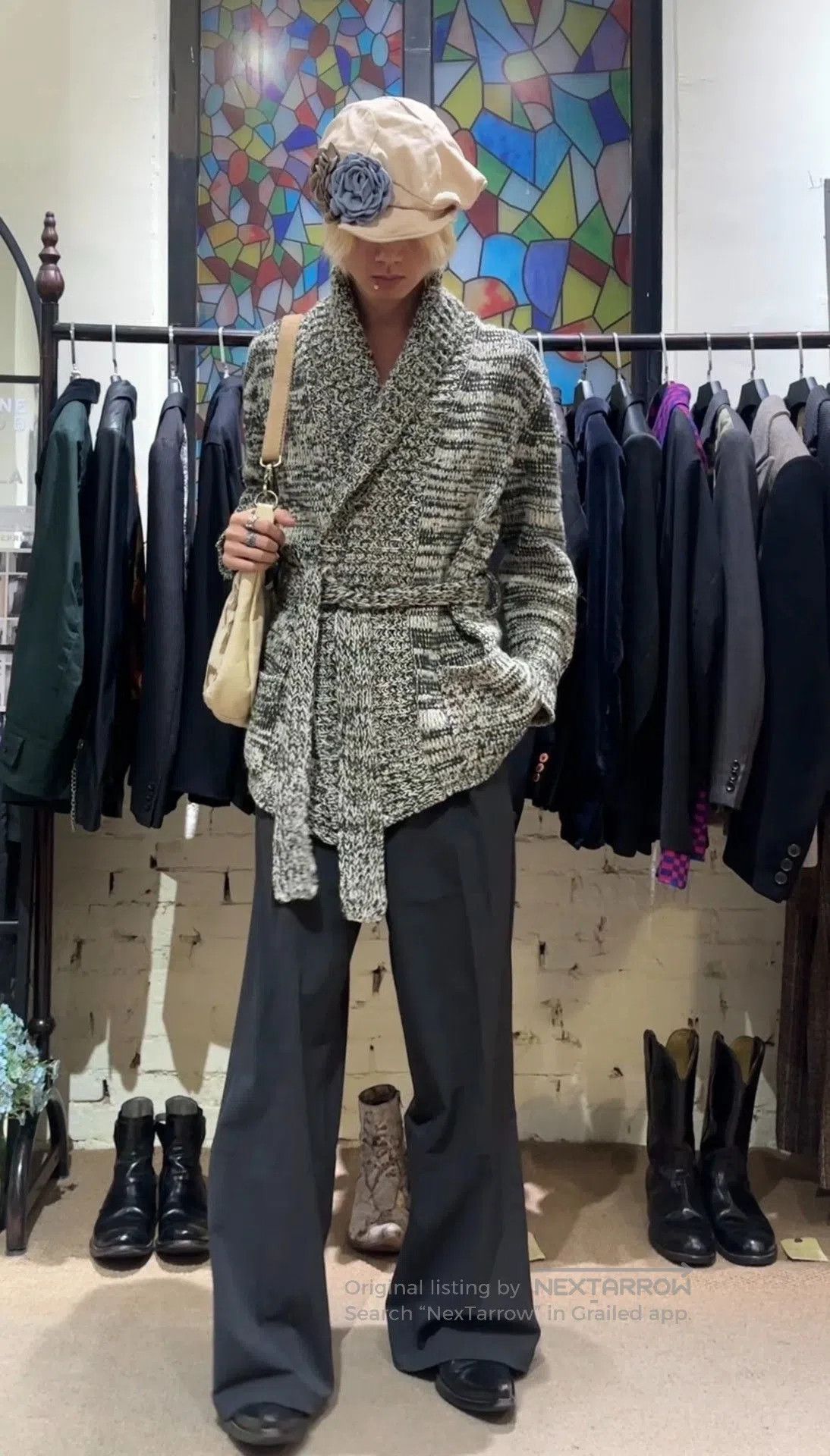 Christophe Lemaire Lemaire 2000AW Knit Belted Coat. Size M / US 6-8 / IT 42-44 - 5 Thumbnail