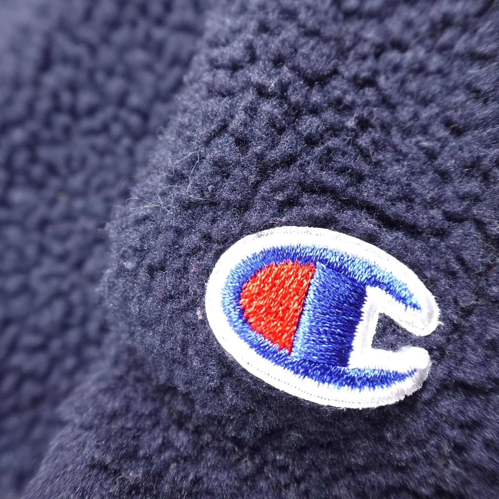 Champion Champion Hoodie Mens L Blue Sherpa Fleece 1/4 Zip Pullover Pocket Logo Embroidered Solid Size US L / EU 52-54 / 3 - 4 Thumbnail