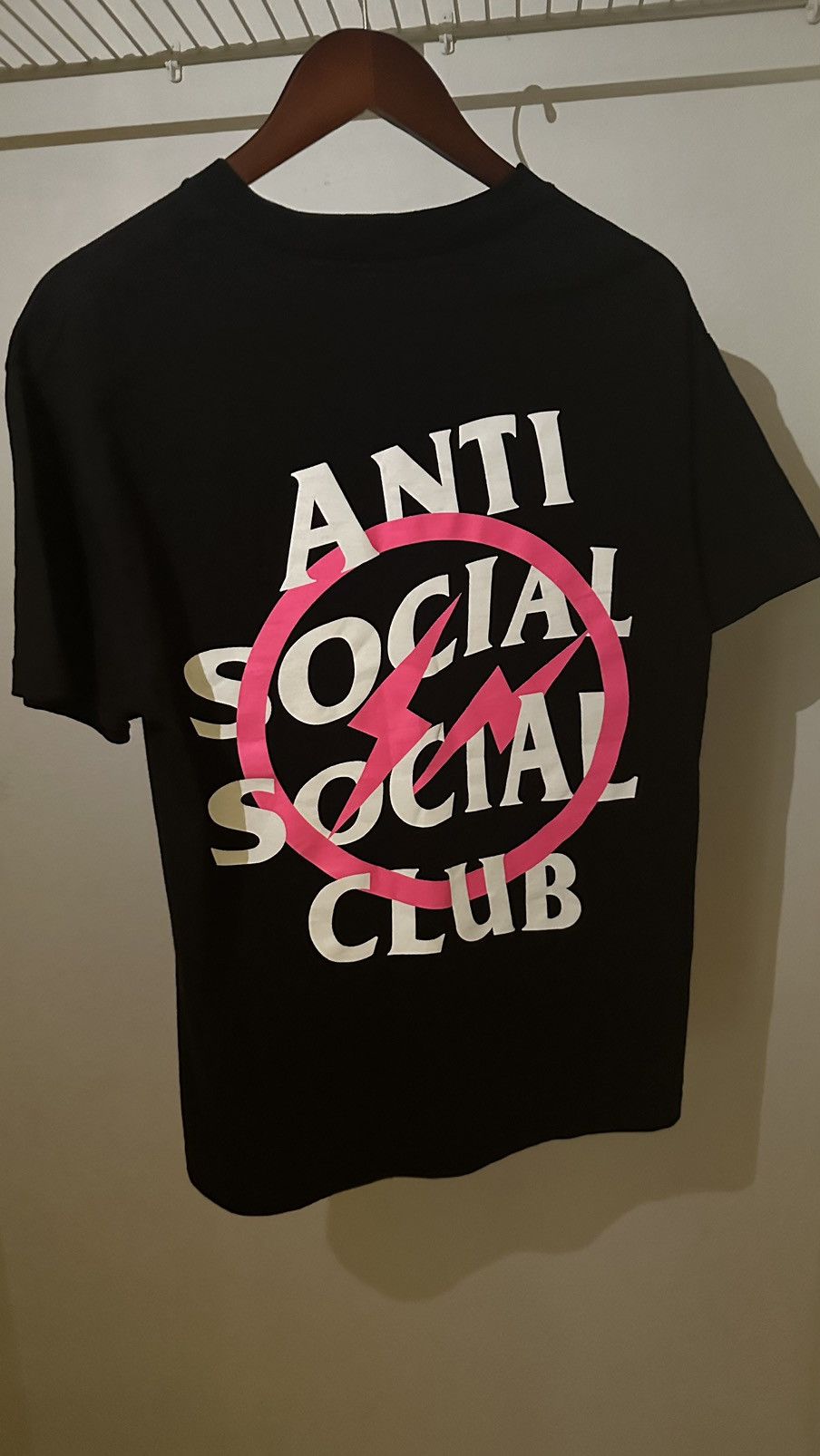 Anti Social Social Club × Fragment Design ASSCx Fragment T-Shirt Black Pink Lightning Bolt Size US M / EU 48-50 / 2 - 4 Thumbnail