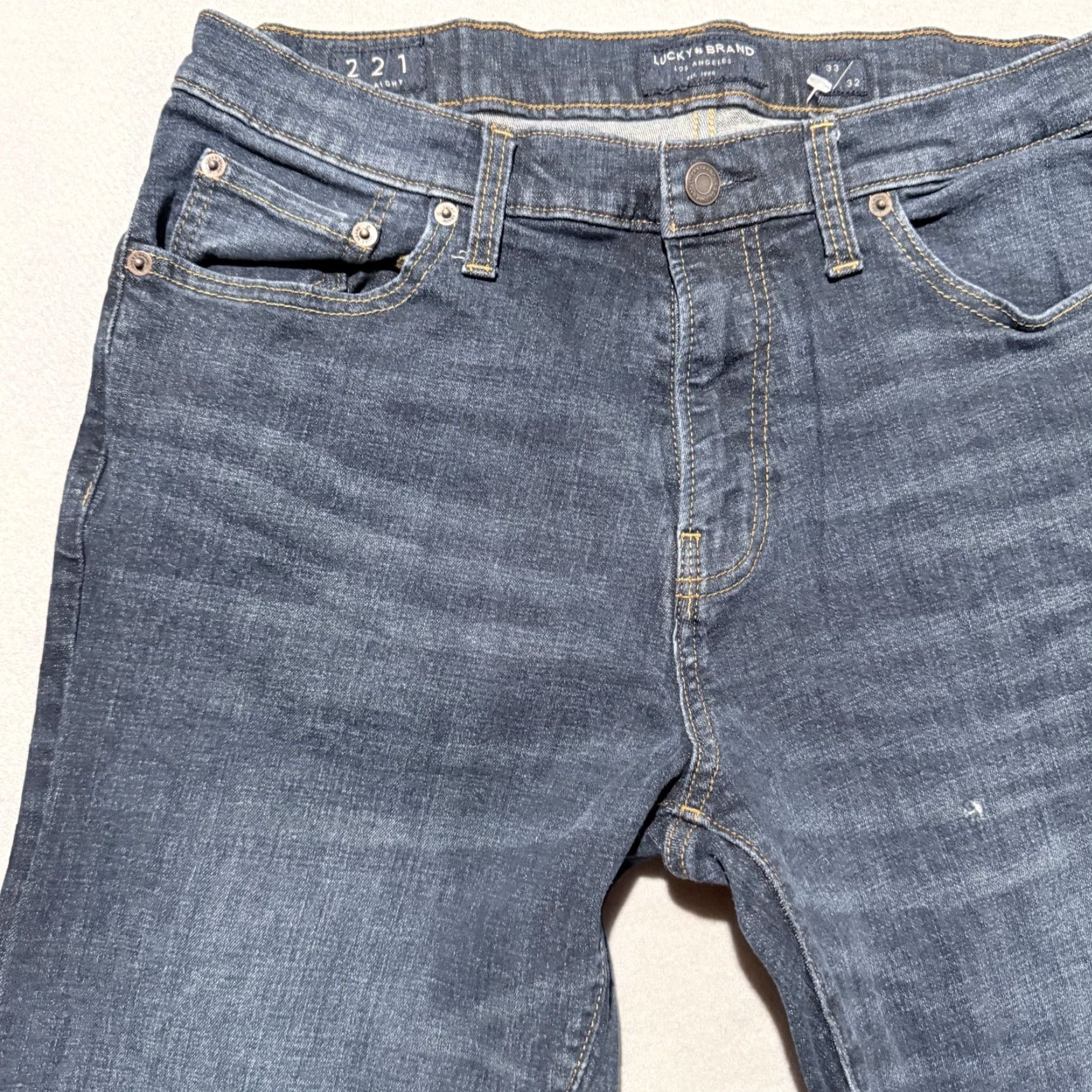 Lucky Brand Lucky Brand 221 Original Straight Denim Jeans Men Blue Dark Wash - 33x32 Size US 33 - 2 Thumbnail