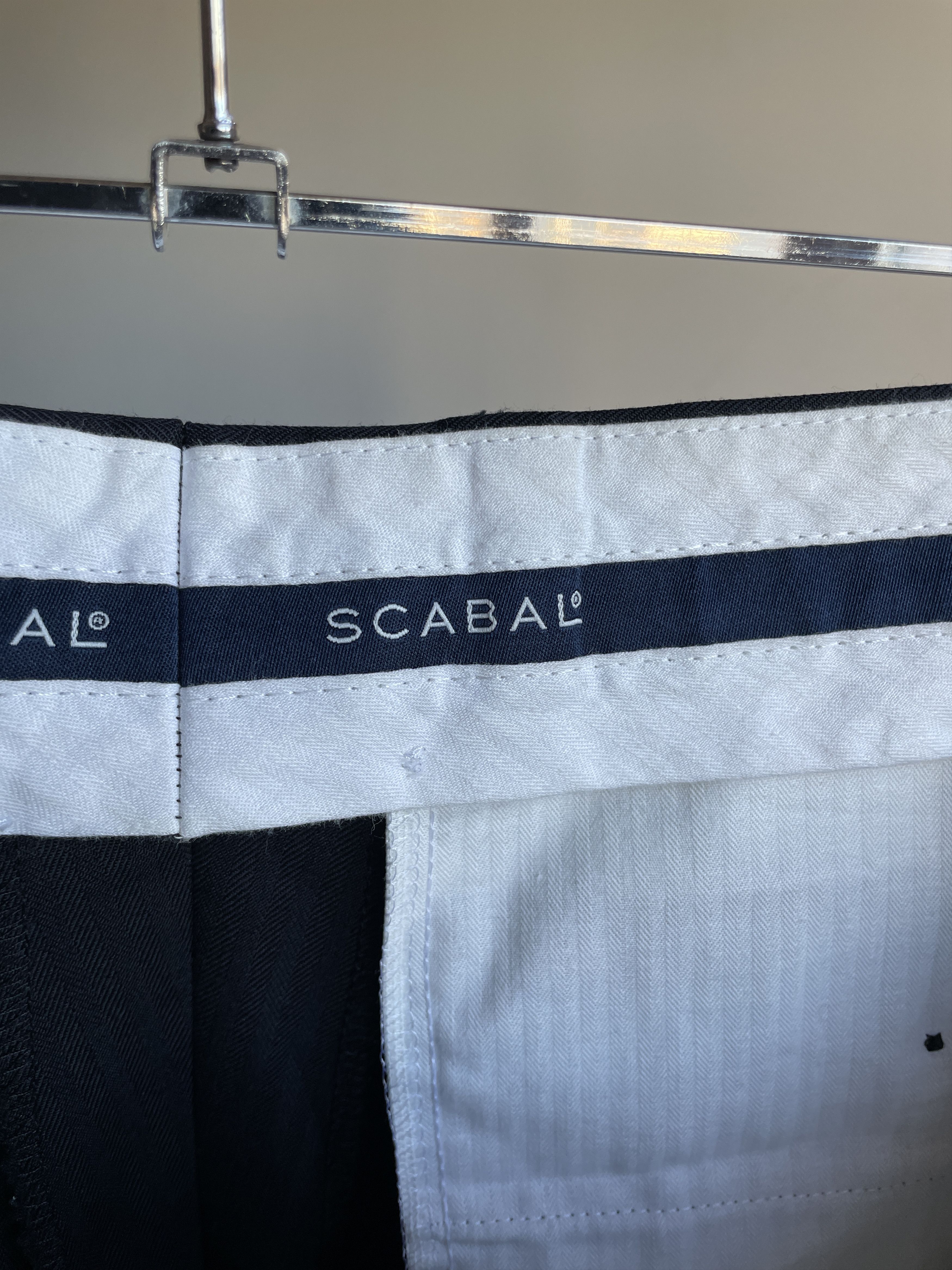 SCABAL Scabal Herringbone Wool 3 Button Wool Navy Suit Size EUR 50 Size 40R - 17 Thumbnail