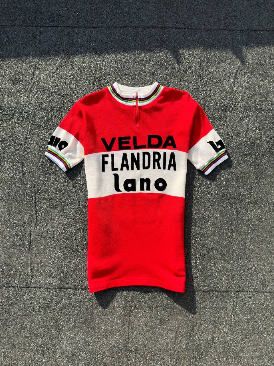 Eroica Maillot Vintage Années 70 Forli 50% Laine Brodé