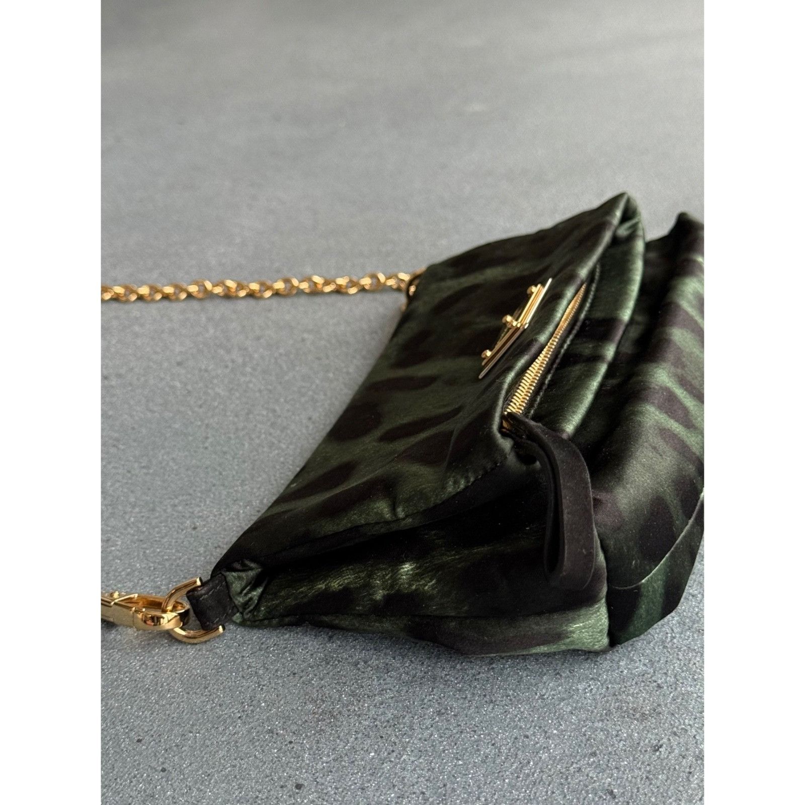 Dolce & Gabbana Dolce & Gabbana Leopard Satin Mini Green Cross Body Bag Size ONE SIZE - 14 Thumbnail