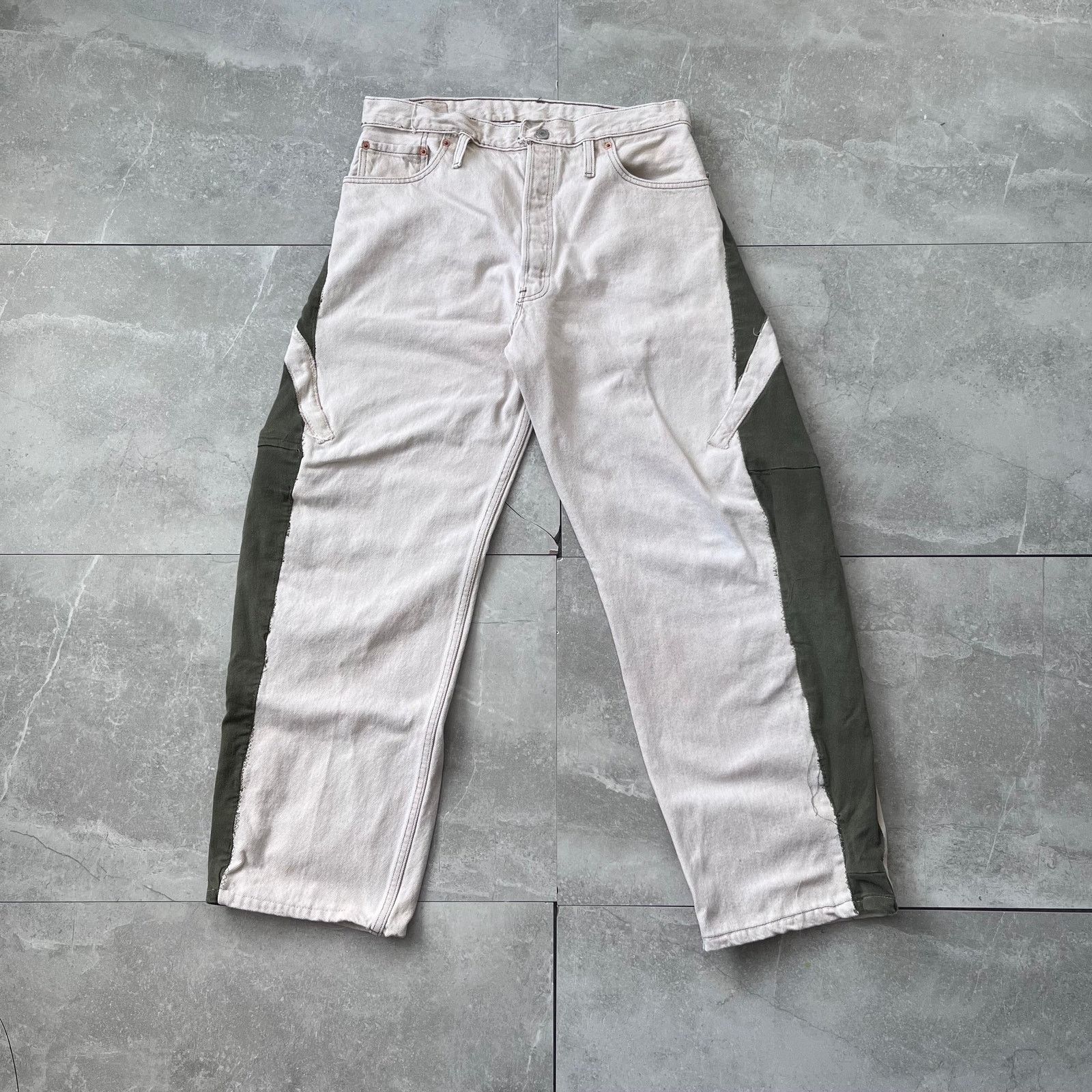 Levi's Custom Levi's Handmade Barrel Pants – Cream & Olive – 32x30 Size US 32 / EU 48 - 1 Thumbnail
