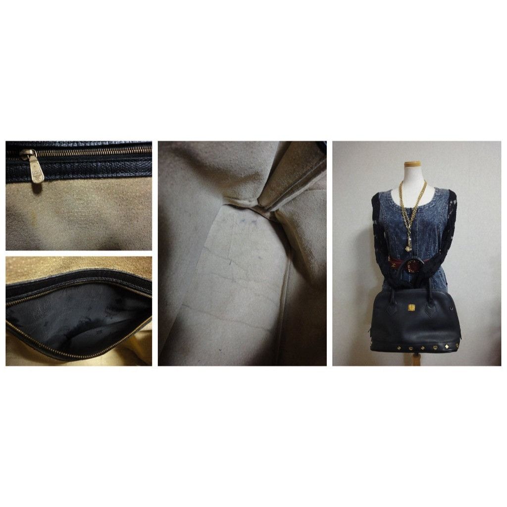 MCM Vintage MCM black bolide style bag with gold tone studs Size ONE SIZE - 5 Thumbnail