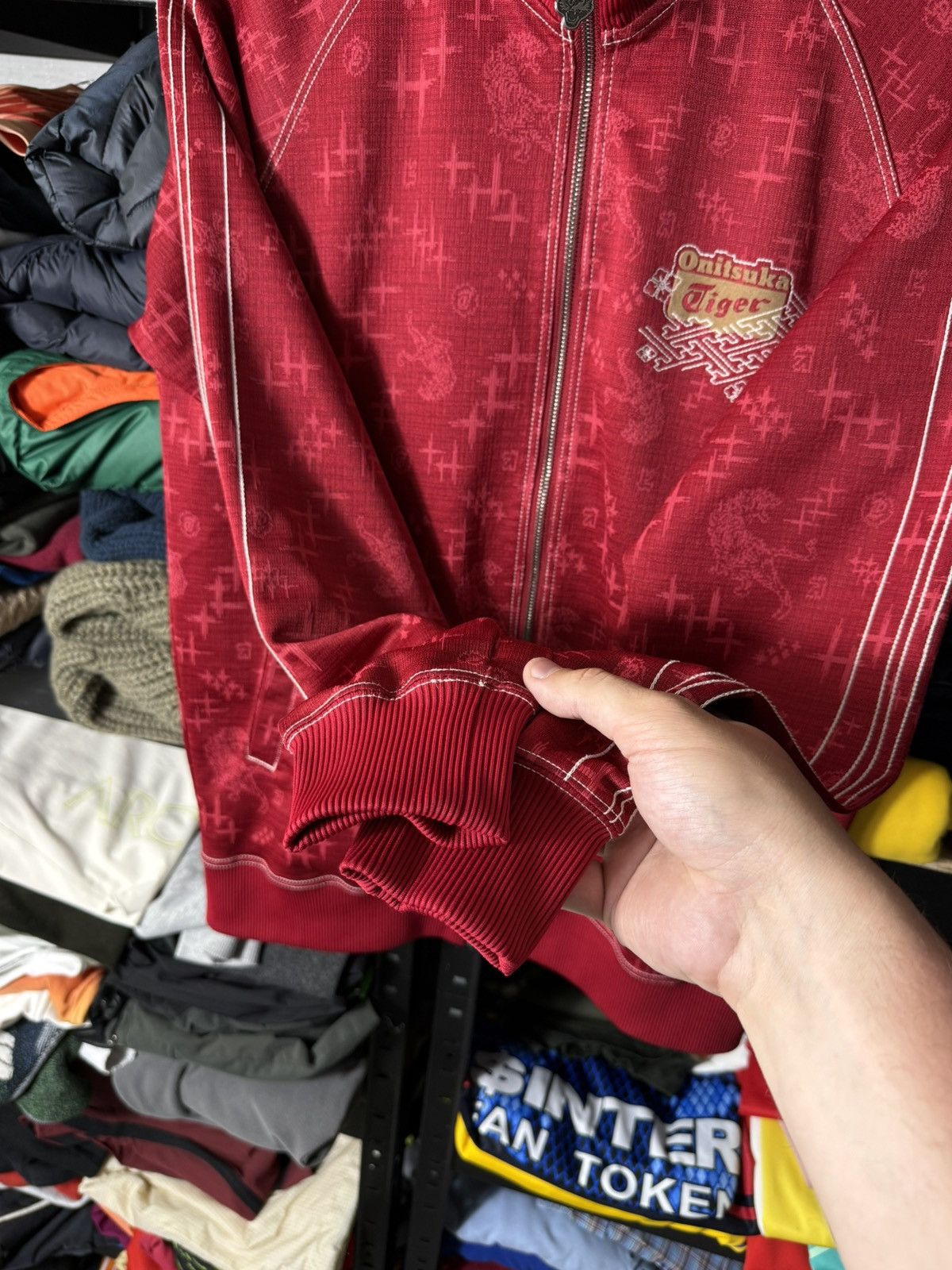 Onitsuka Tiger Onitsuka Tiger Track Jacket Red Full Zip Y2K Japan Style S Size US S / EU 44-46 / 1 - 6 Thumbnail