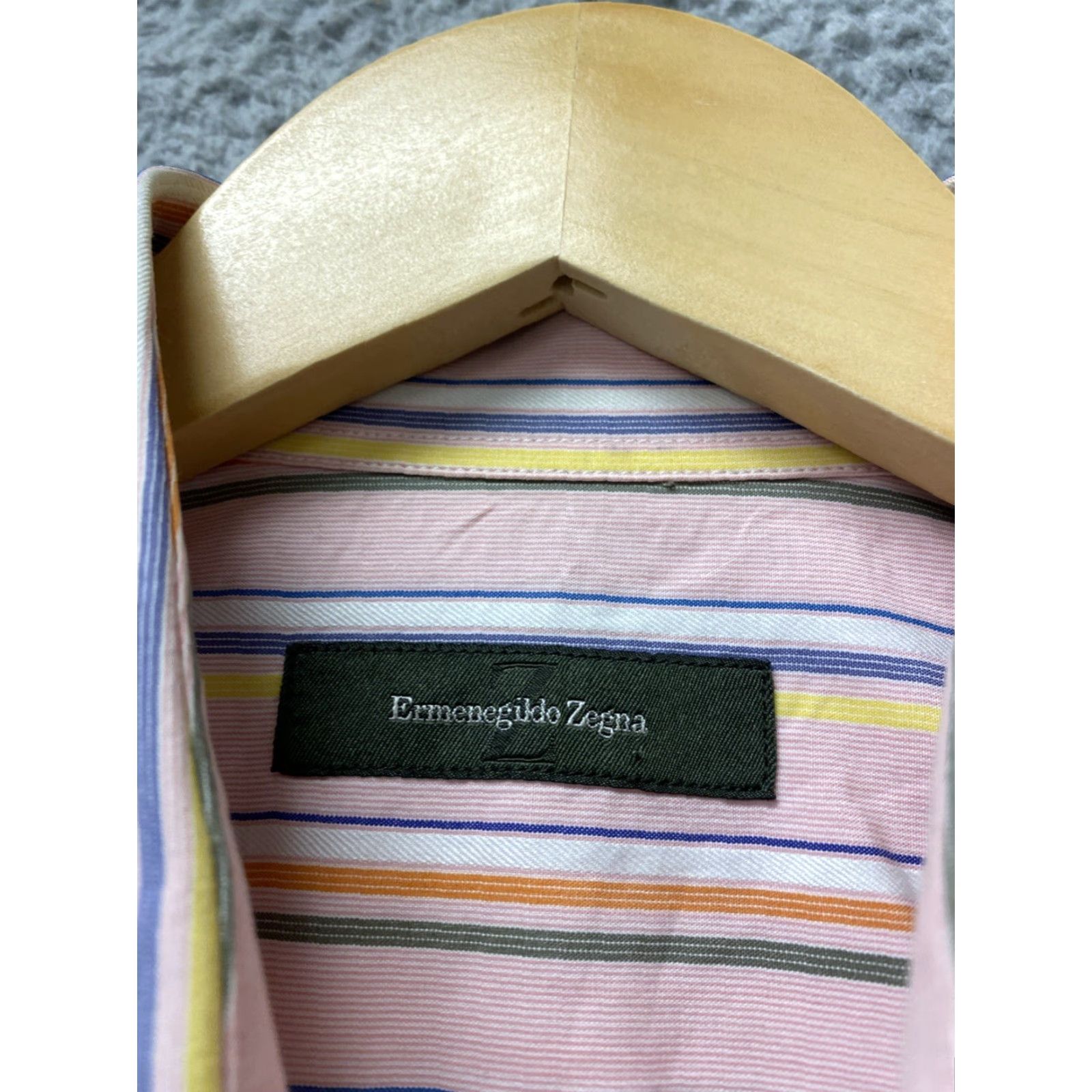 Ermenegildo Zegna VINTAGE Ermenegildo Zegna Men's Shirt size Small Pink Stripes Italy Long Sleeve Casual Formal 100% Cotton Size US S / EU 44-46 / 1 - 3 Thumbnail