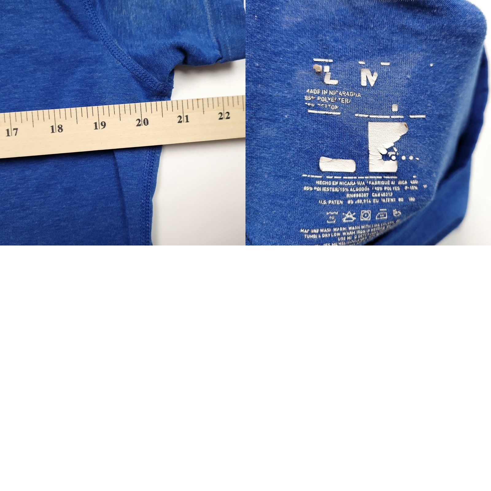 Adidas ADIDAS Shirt Unisex Adults T-Shirt Large Blue Crew Neck Short Sleeve - Active Wear - Used Size US L / EU 52-54 / 3 - 8 Thumbnail