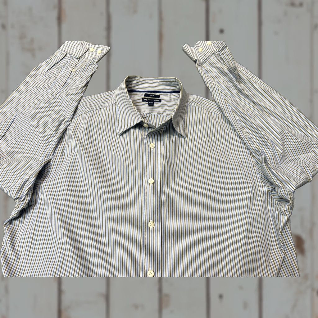 Gap GAP Slim Fit Men’s Short Sleeve Button-Up Shirt XL Striped Multicolor Dress Shirt Color: Multicolor — N/A Size 46R - 1 Thumbnail