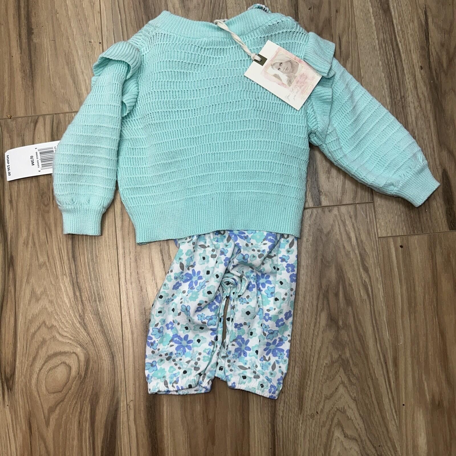 Other Jessica Simpson Baby Blue Teal Sweater Body Suit 0-3 Months Size ONE SIZE - 6 Thumbnail