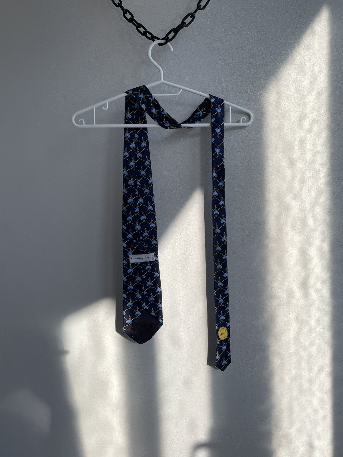 Christian Dior Monsieur Christian Dior Silk Tie Patterned Vintage Blue Gold Luxury Size ONE SIZE - 24 Thumbnail