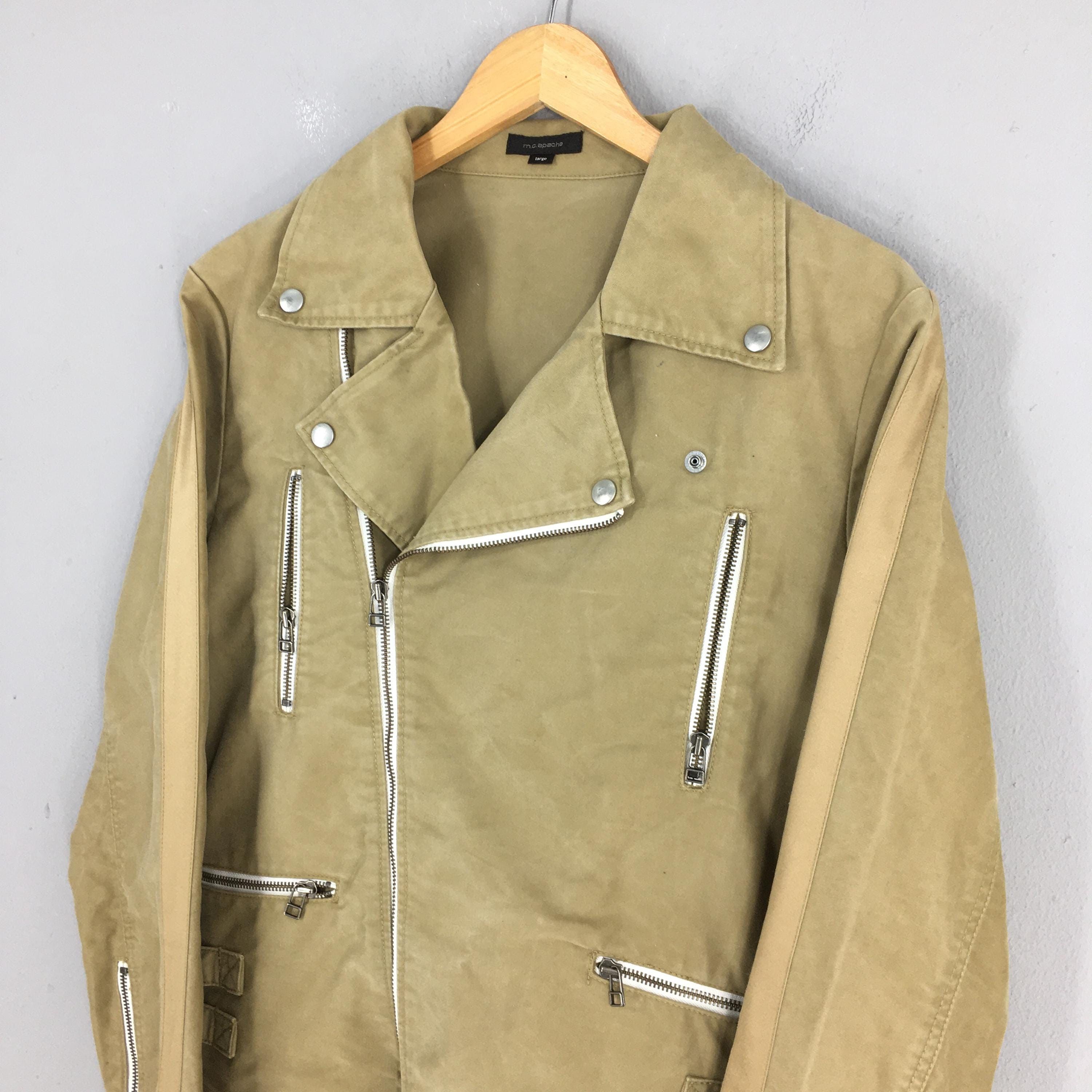 Vintage Vintage 1990s Mc Apache Double Collar Beige Jacket Large Size US L / EU 52-54 / 3 - 4 Thumbnail