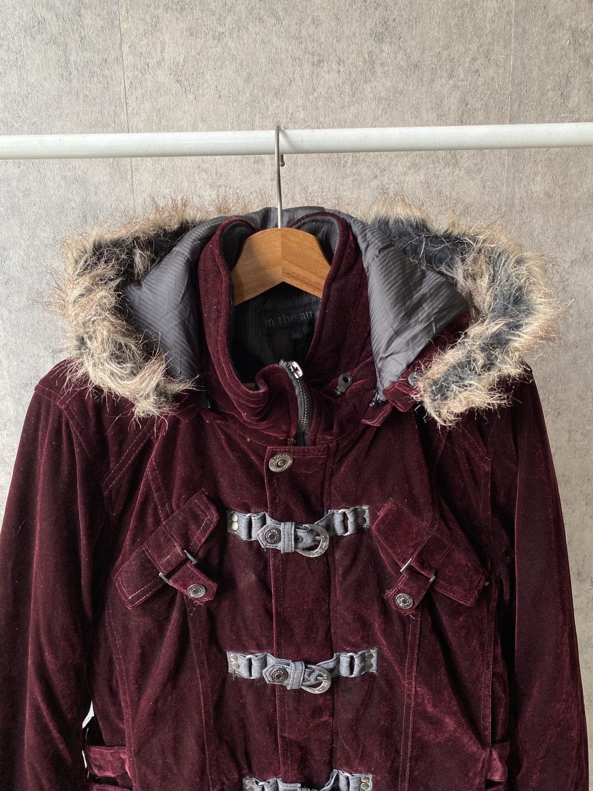 In The Attic In The Attic Red Velvet Shiny Fur Hoodie Jacket Size US M / EU 48-50 / 2 - 5 Thumbnail