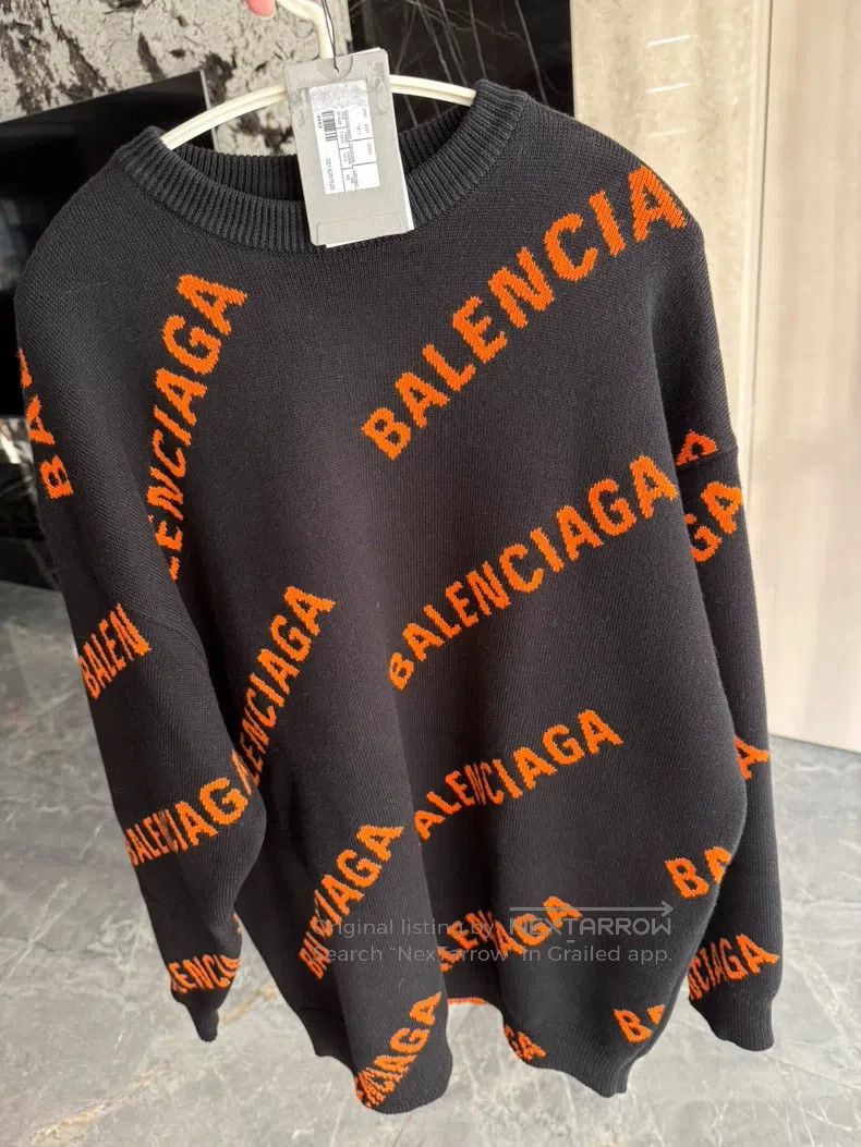 Balenciaga Balenciaga Printed Logo Round Neck Long Sleeve Loose Fit S Size XS / US 0-2 / IT 36-38 - 1 Thumbnail