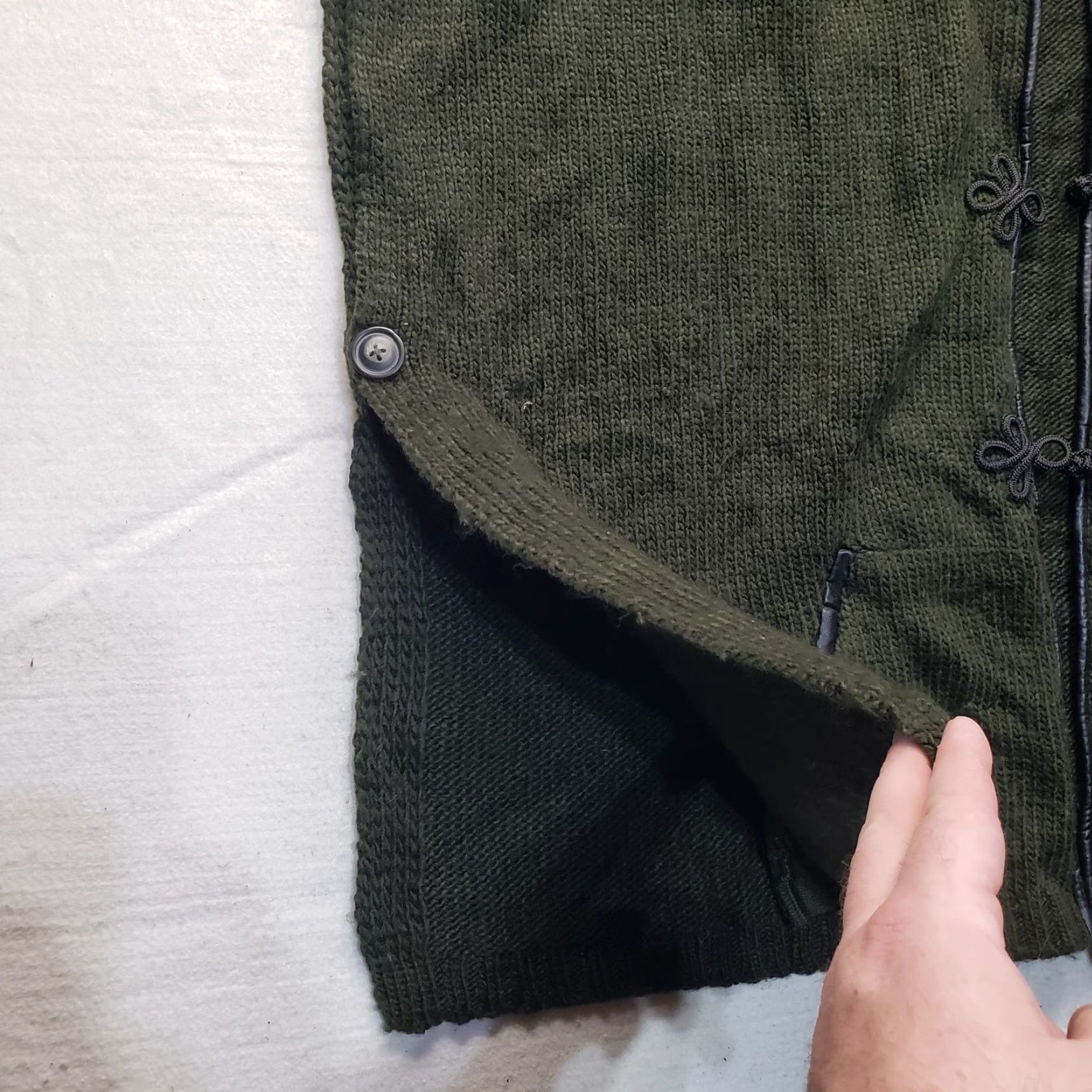 Hunter M Rena Cardigan Sweater Hooded Wool Blend Chunky-Knit Green One Size Women's Winter Sweater Size ONE SIZE - 3 Thumbnail