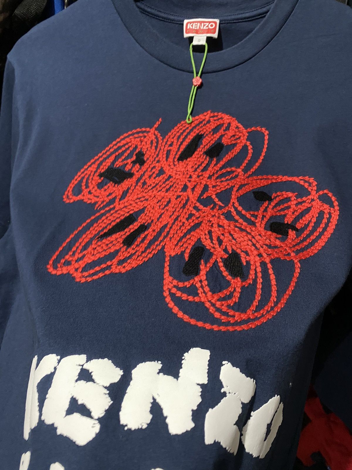 Kenzo KENZO Drawn Varsity Boke Flower T-Shirt Size US S / EU 44-46 / 1 - 5 Thumbnail