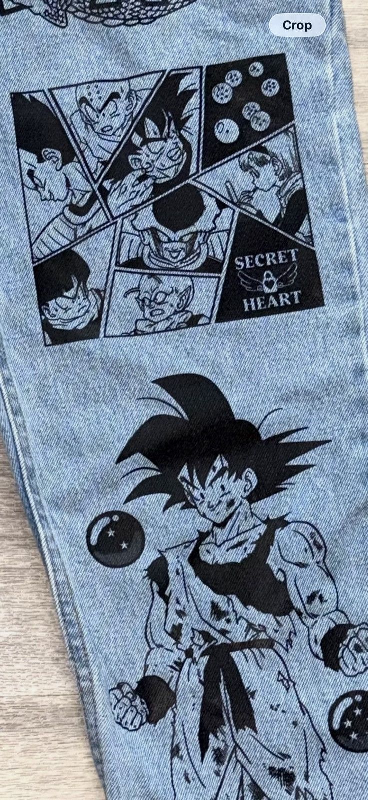 Other Rare 2021 Secret Heart x Dragon Ball Z Graphic Denim Jeans Size US 29 - 3 Thumbnail