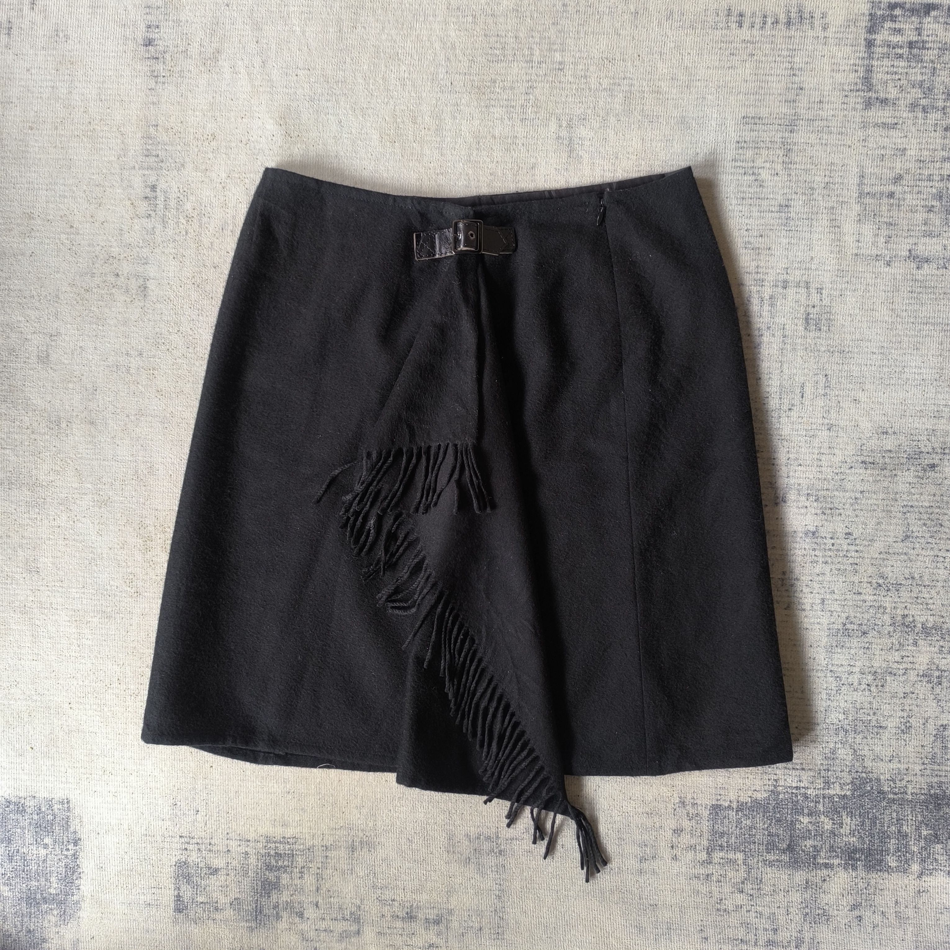 Japanese Brand ☠️ 23 vingt-trois black punk gothic style wool skirt Size 32" / US 10 / IT 46 - 3 Thumbnail