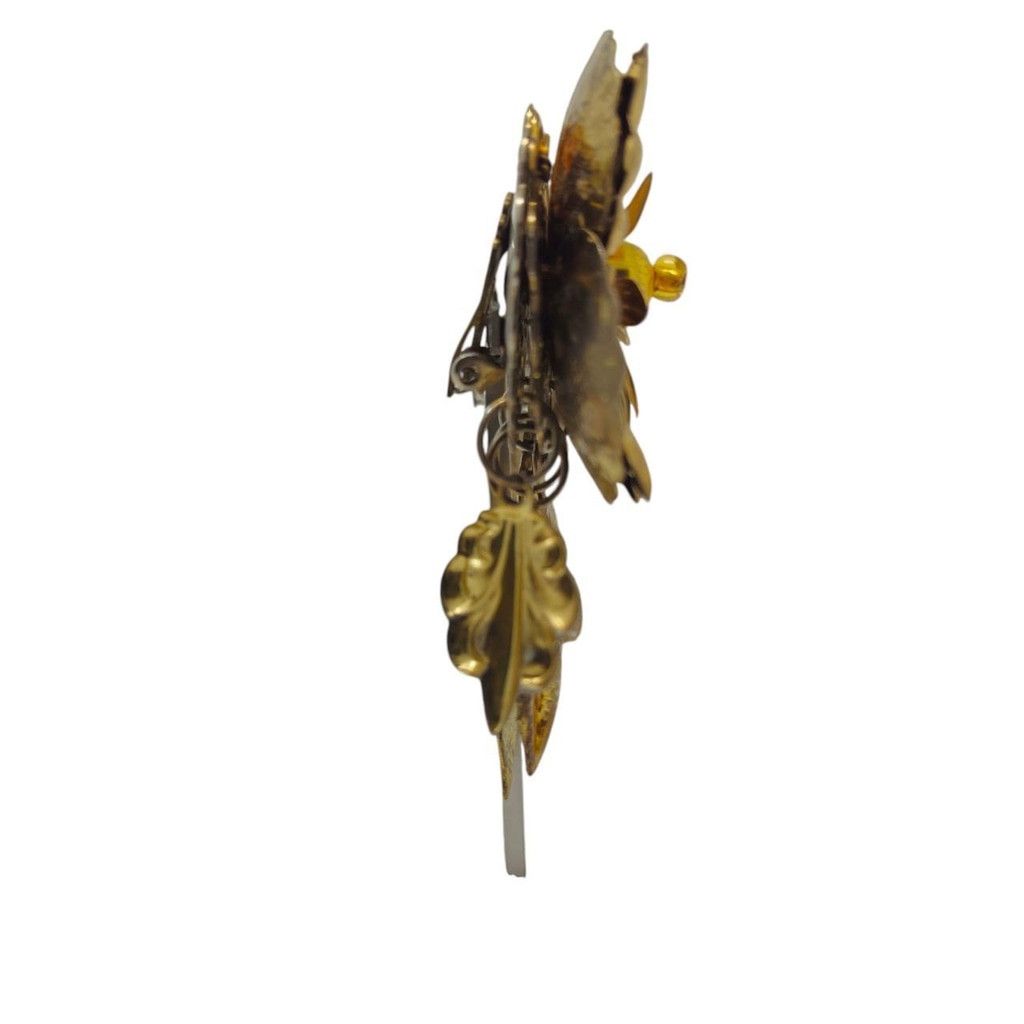 Vintage Vintage Baroque Gold Floral Clip-On Earrings Size ONE SIZE - 5 Thumbnail
