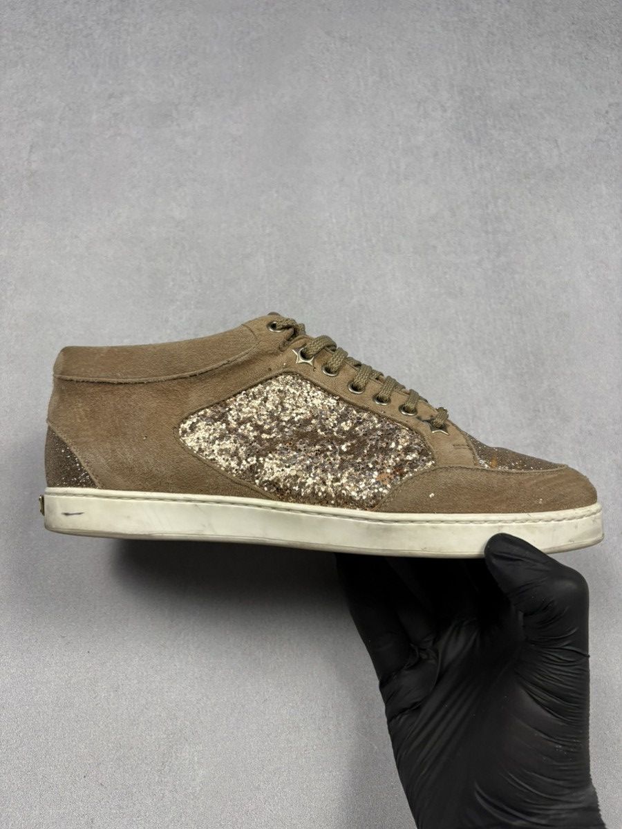 Jimmy Choo Jimmy Choo London Brown Glitter Suede Low Top Sneakers 38 Size US 8 / IT 38 - 16 Thumbnail