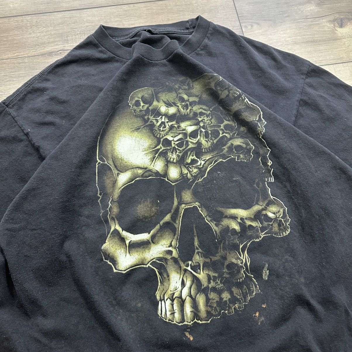 Other Vintage 2000s Y2K Skull Grunge Black Graphic Tee Size US L / EU 52-54 / 3 - 5 Thumbnail