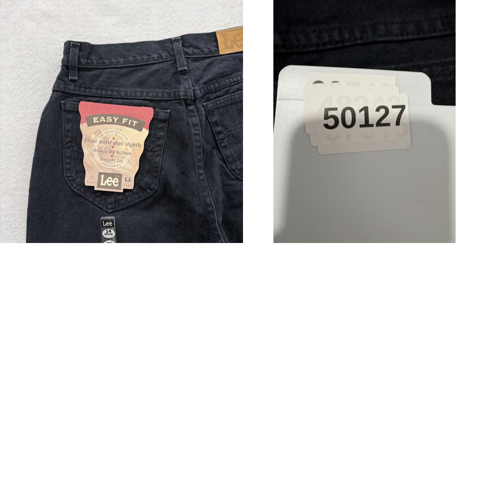Lee VINTAGE Lee Easy Fit Straight Jeans Womens 14 Black Wash High Rise USA 90s NWT Size 36" / US 14 / IT 50 - 9 Thumbnail