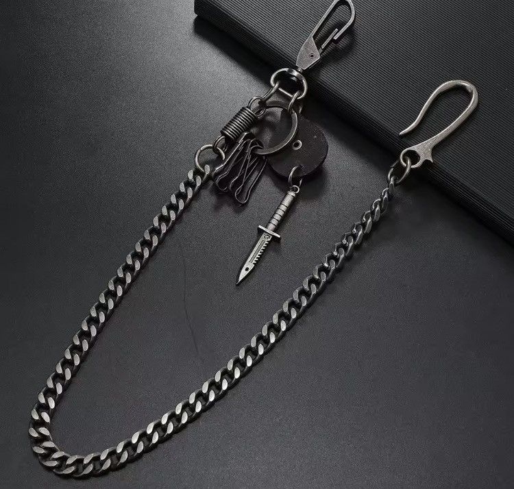 Japanese Brand Vintage Keychain Jeans Chain Skull Dagger Belt Chain Size ONE SIZE - 5 Thumbnail