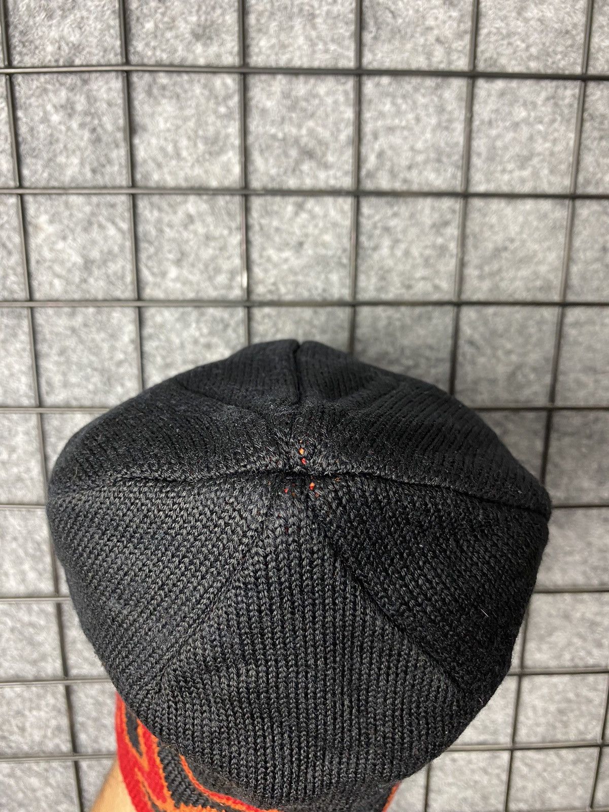 Japanese Brand Streetwear Y2K Flame Print Knitted Beanie Hat Size OS Size ONE SIZE - 3 Thumbnail