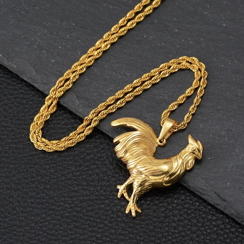 Jewelry Hip-Hop Retro Cock Titanium Steel Pendant Necklace Size ONE SIZE - 3 Thumbnail