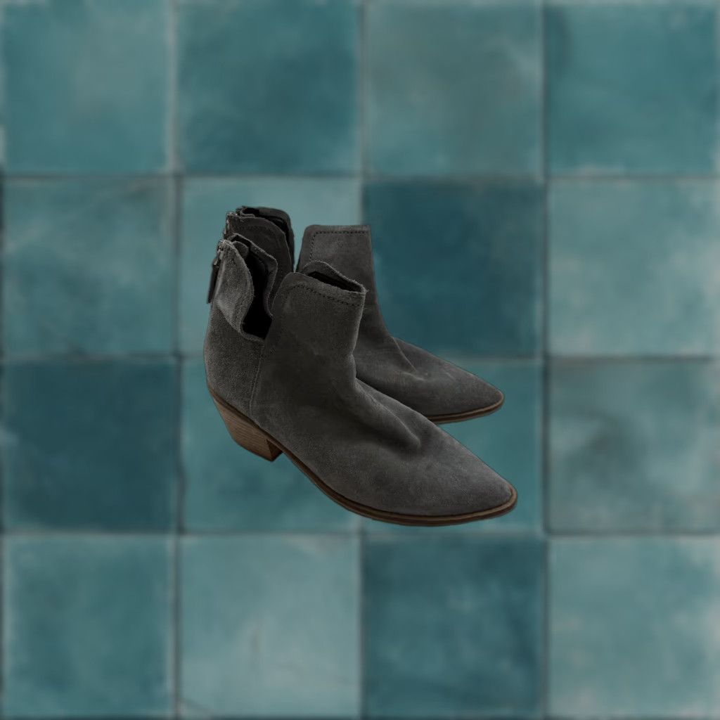 Vintage Lisa Vicky Boots Womens Size 7.5 Gray Suede Ankle Booties Pointed Toe V Cut Boots Women Size US 7 / IT 37 - 1 Thumbnail
