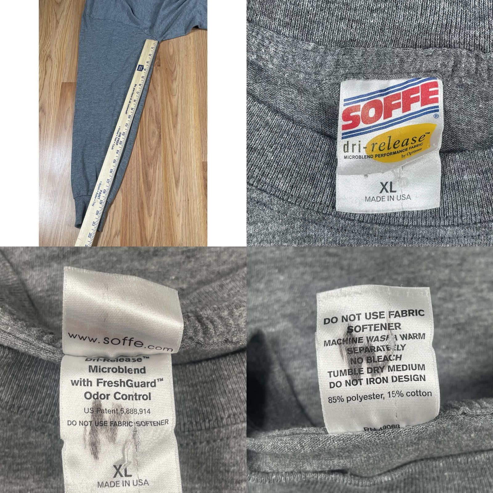 Soffe VTG Soffe T-Shirt Mens XL Gray Long Sleeve Cotton Polyester CrewNeck M Hockey CCM Size US XL / EU 56 / 4 - 8 Thumbnail