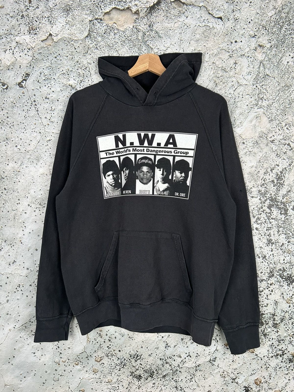 Rap Tees Vintage NWA Rap Hoodie Baggy Boxy Eazy E Ice Cube Dr Dre 90s Size US M / EU 48-50 / 2 - 1 Thumbnail