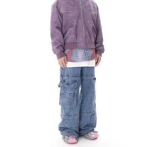 VIBE Retro washed distressed multi-pocket cargo jeans Size US 32 / EU 48 - 6 Thumbnail