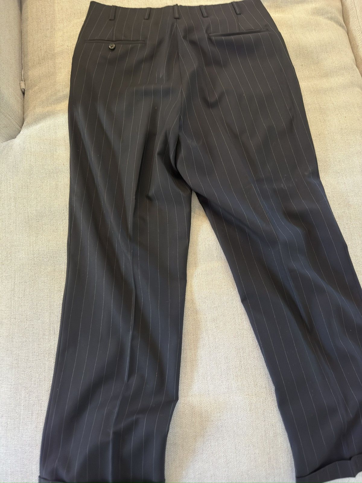 Oxxford Clothes OXXFORD CLOTHES Black Pinstripe Wool Suit Size 42T $4295 Size 42L - 23 Thumbnail
