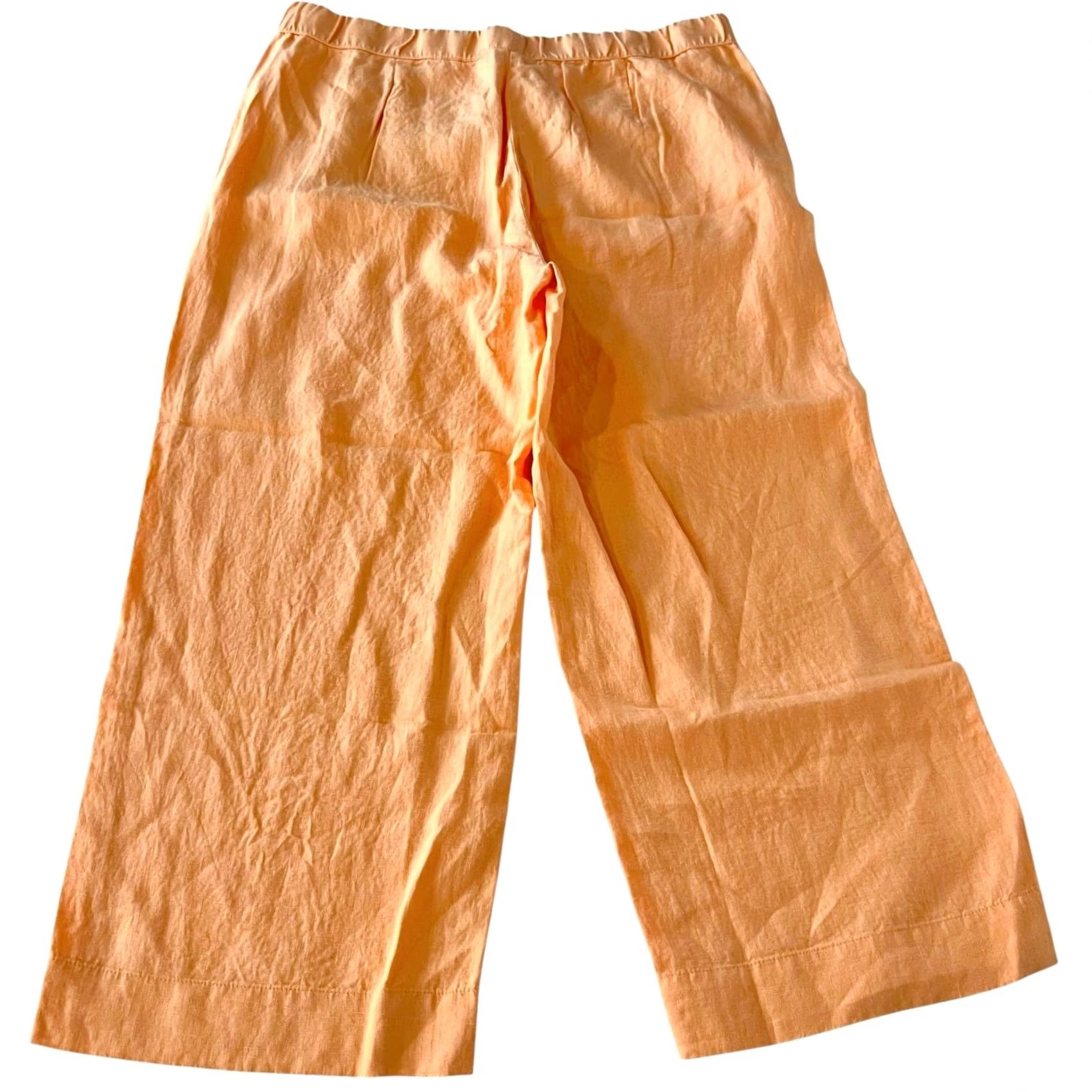 J. Jill VINTAGE J.JILL Love Linen Orange Semi Elastic Waist Wide Leg Casual Everyday Pants Sz M Size 32" / US 10 / IT 46 - 5 Thumbnail