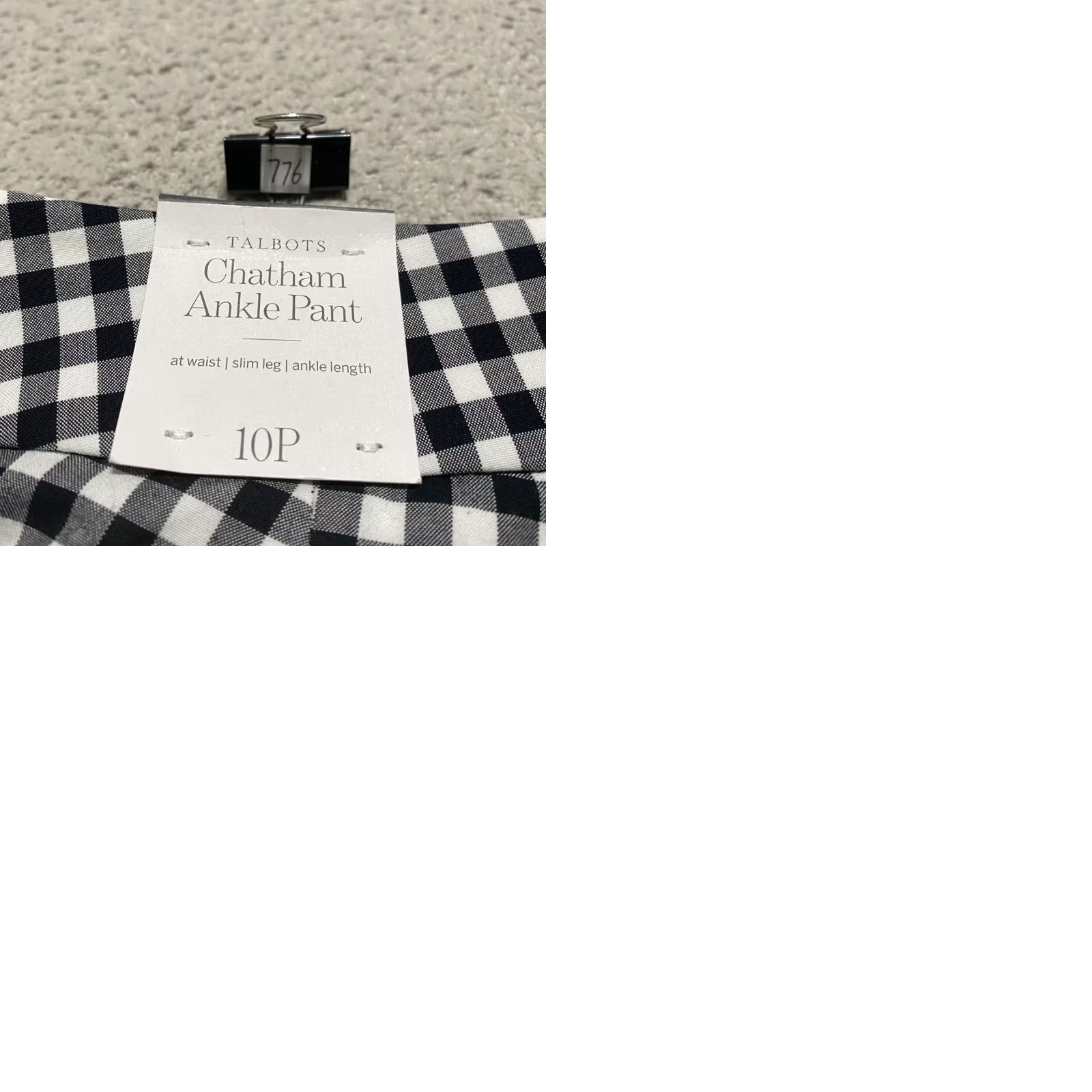 Talbots Talbots Chatham Pants 10P Black Plaid Straight Ankle Office Business Casual Women's Petite Regular Fit Caprise Style Size 32" / US 10 / IT 46 - 9 Thumbnail
