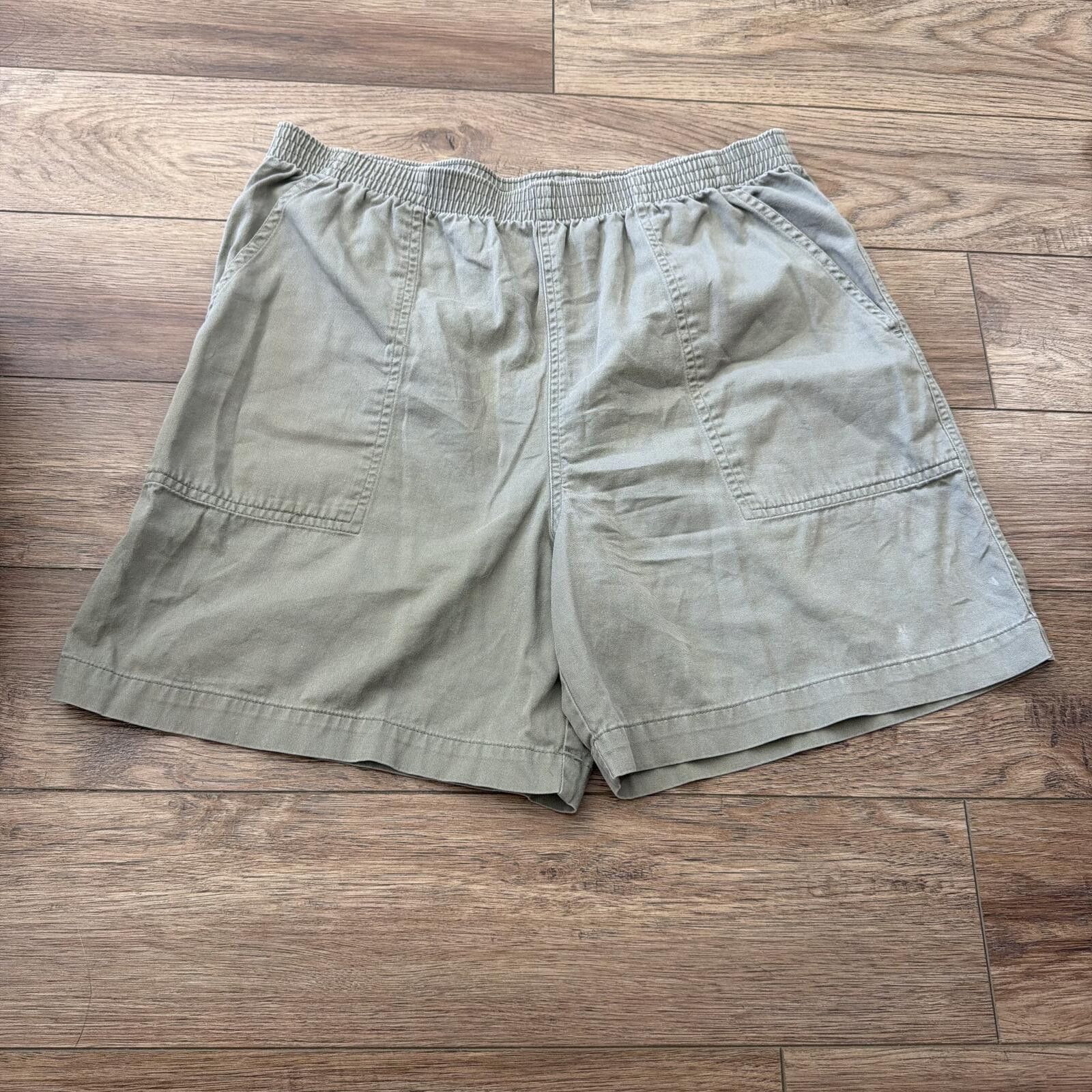 Other Vintage 90s Jones Wear Sport Cotton Cargo Shorts Olive Green Size US 34 / EU 50 - 1 Thumbnail