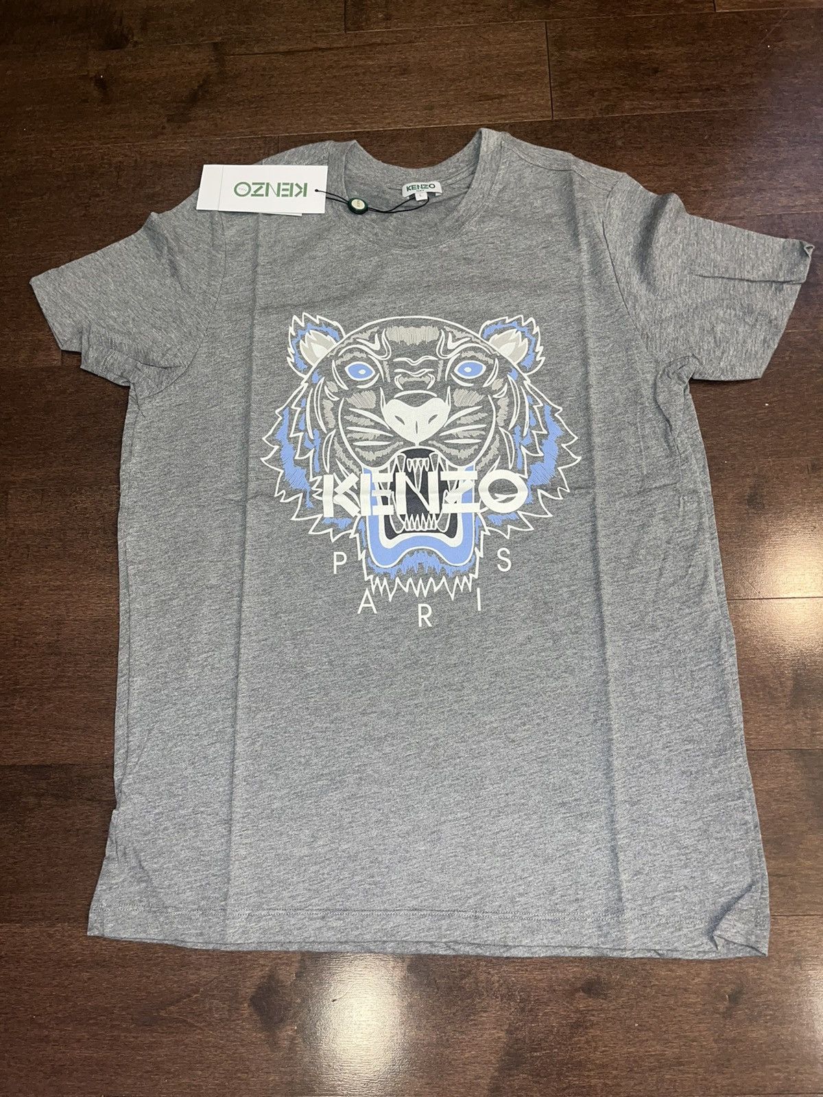 image of Kenzo Grey Tiger T-Shirt, Men's (Size Small)